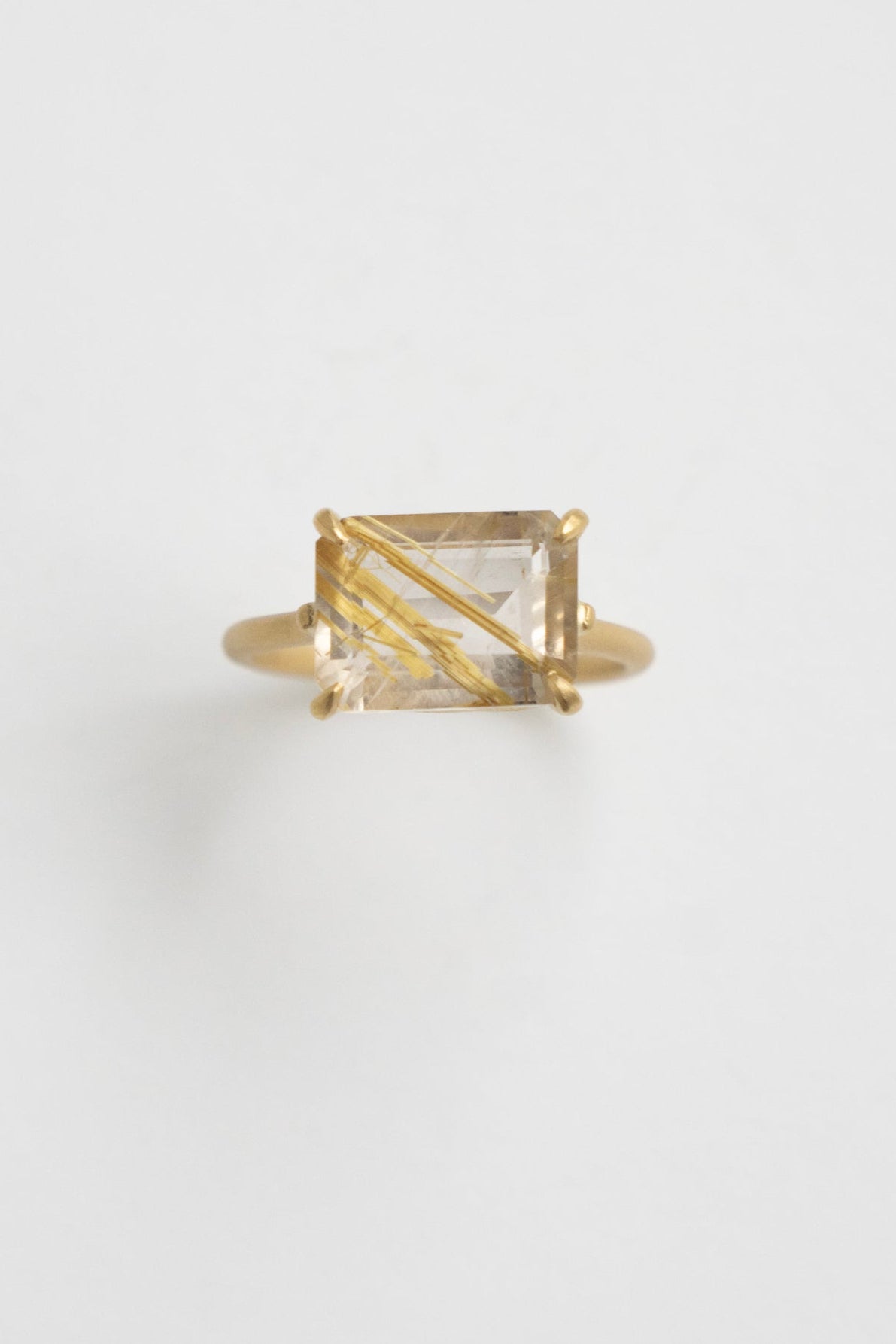 MONAKA jewellery Prong Golden Rutile Quartz Ring /K18
