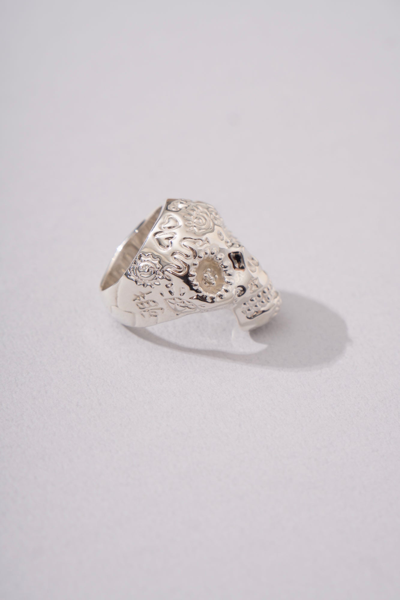 PALA Sweet Sugar Skull Ring With Diamond /Silver