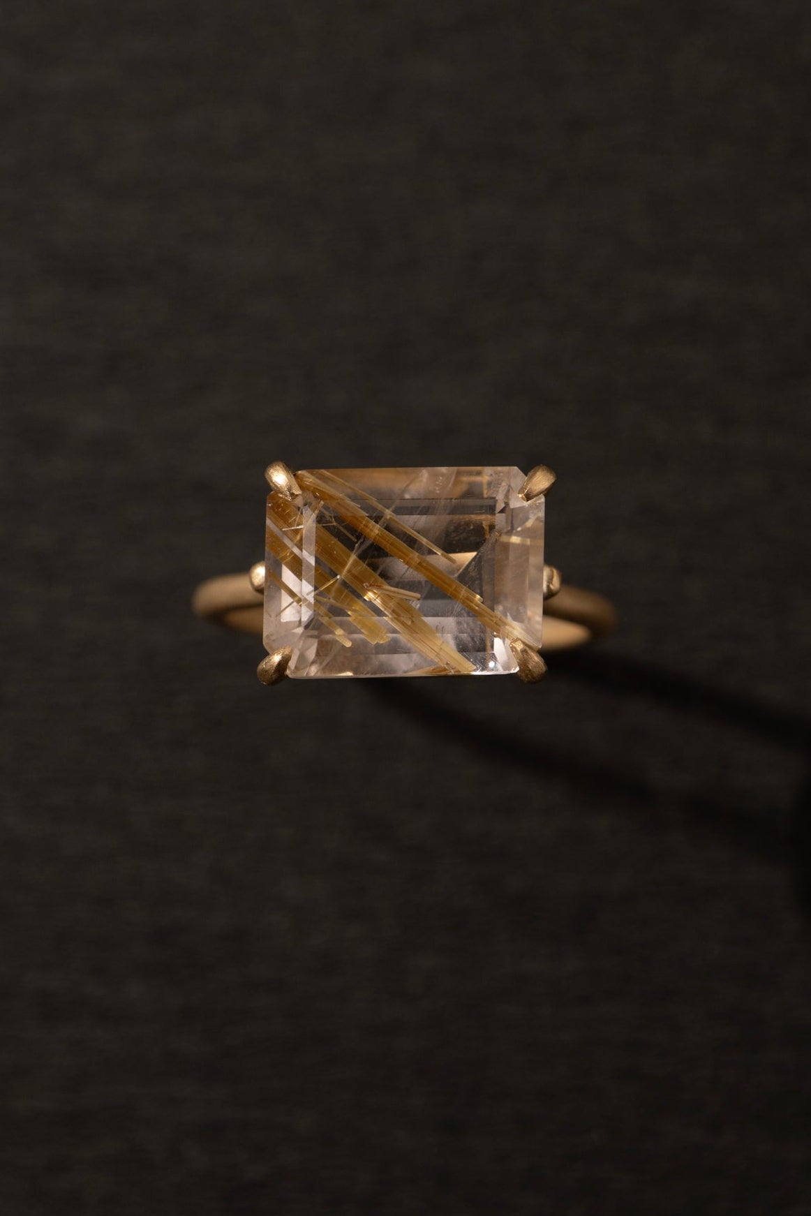 MONAKA jewellery Prong Golden Rutile Quartz Ring /K18