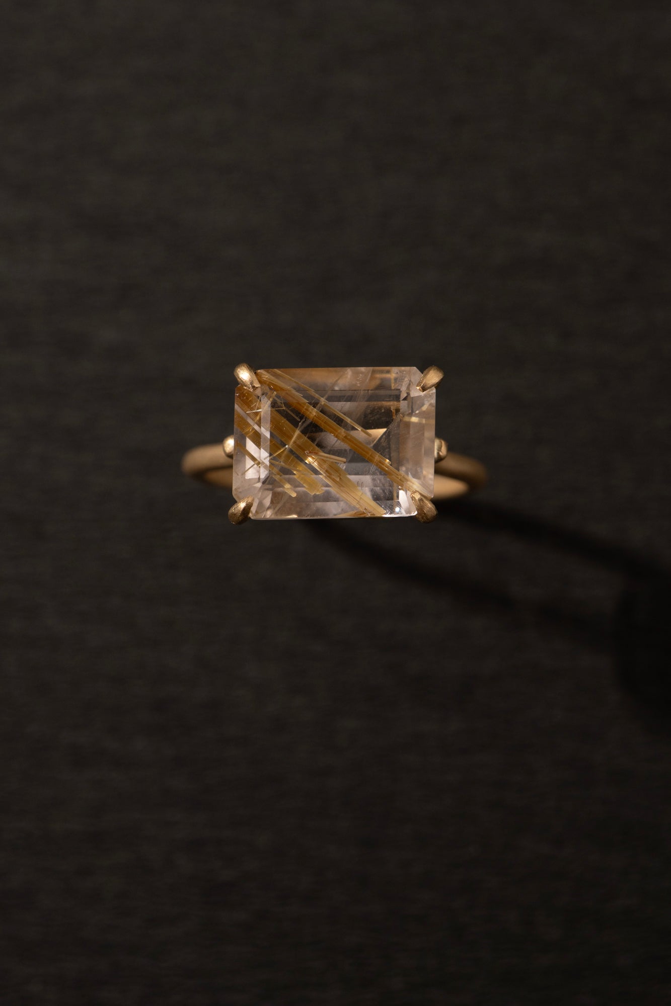 MONAKA jewellery Prong Golden Rutile Quartz Ring /K18