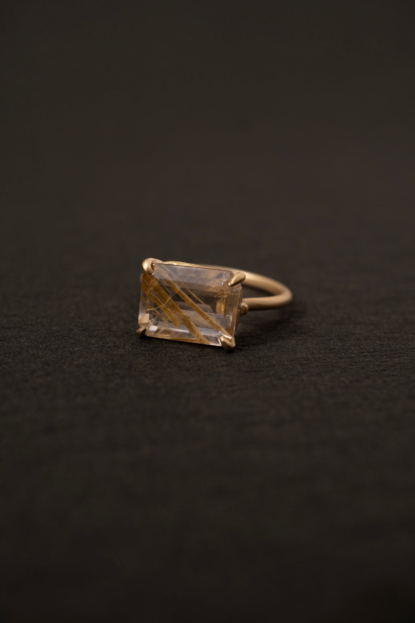 MONAKA jewellery Prong Golden Rutile Quartz Ring /K18