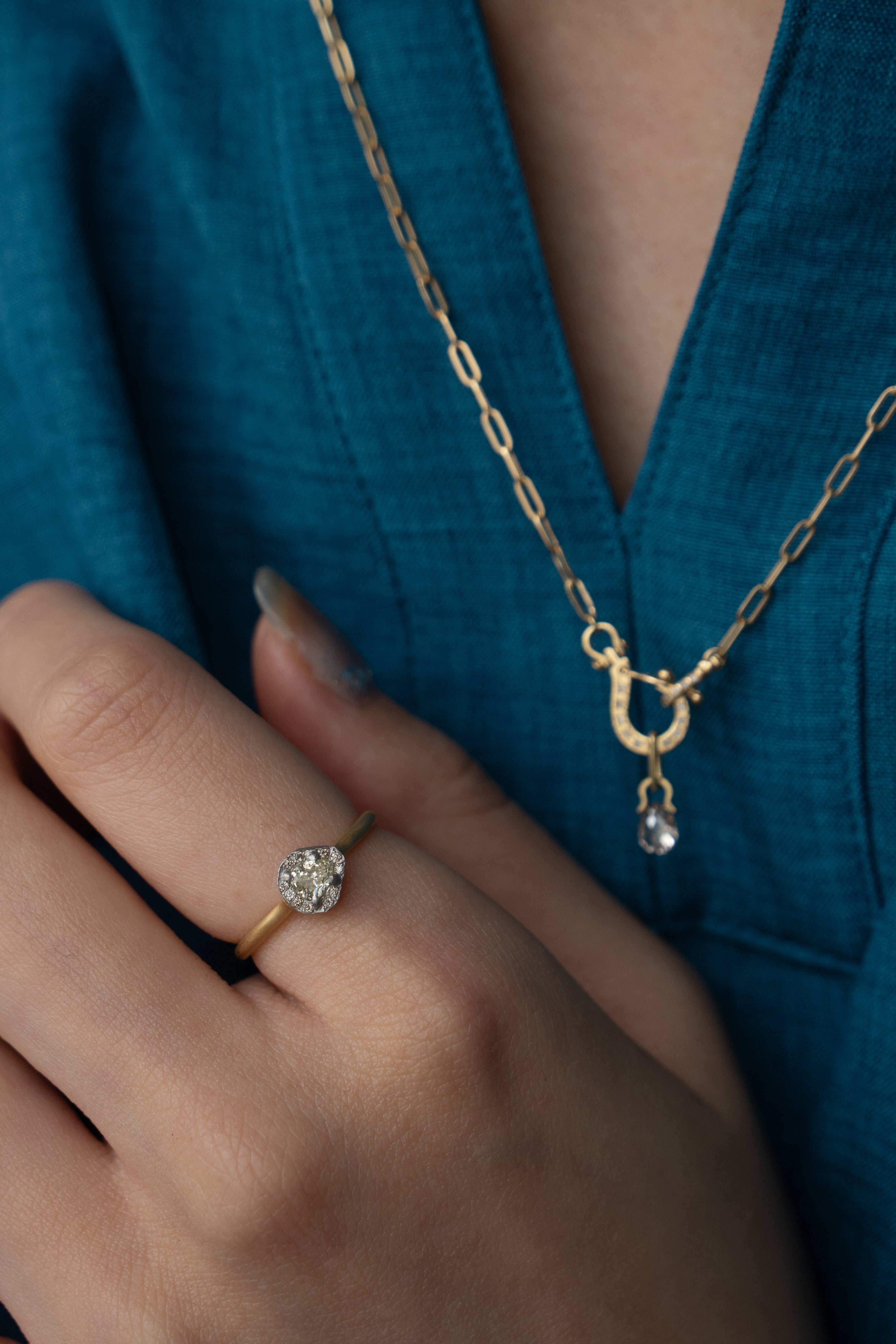 MONAKA jewellery Rinne Old Cut Pear Shape Yellow Diamond Ring