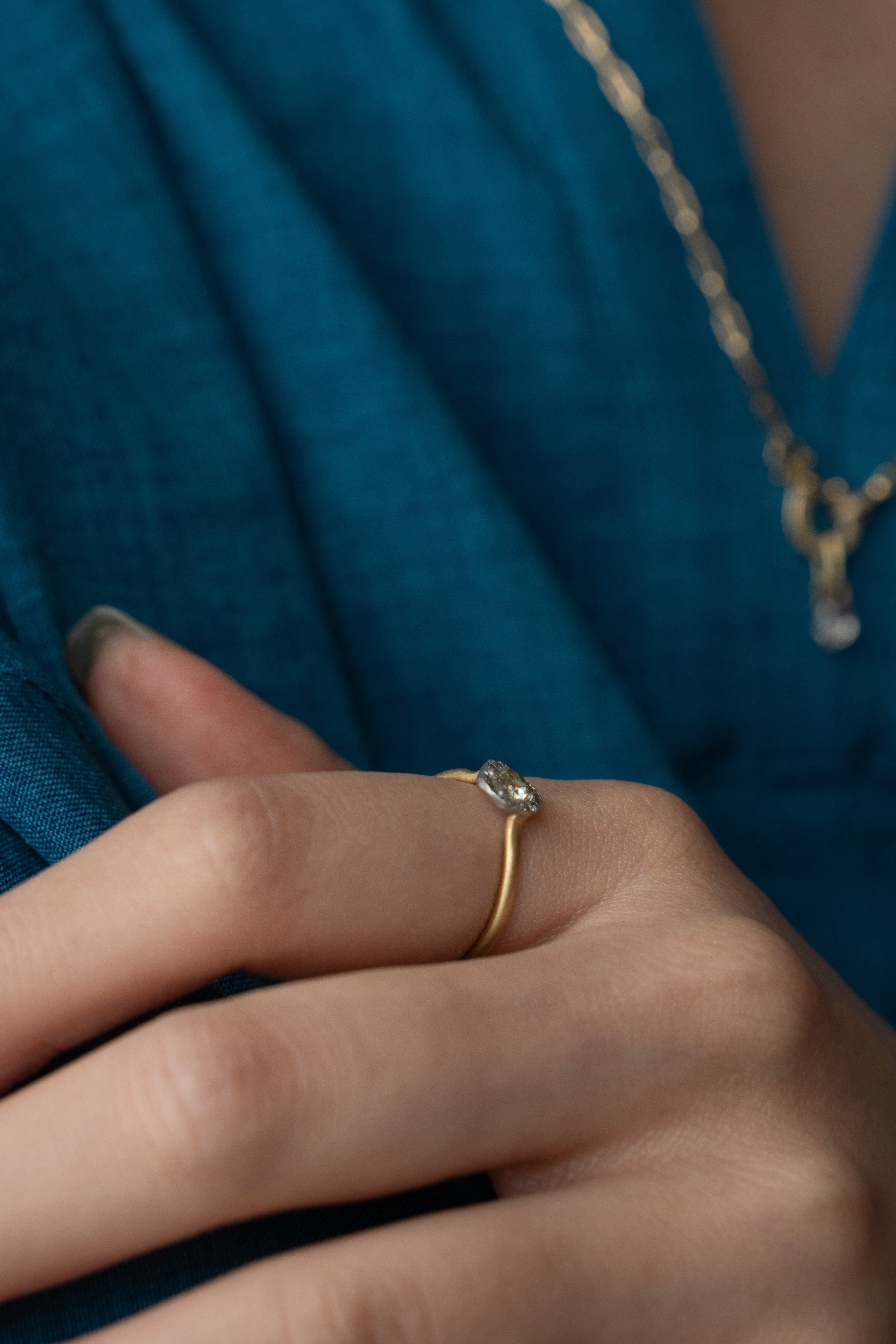 MONAKA jewellery Rinne Old Cut Pear Shape Yellow Diamond Ring