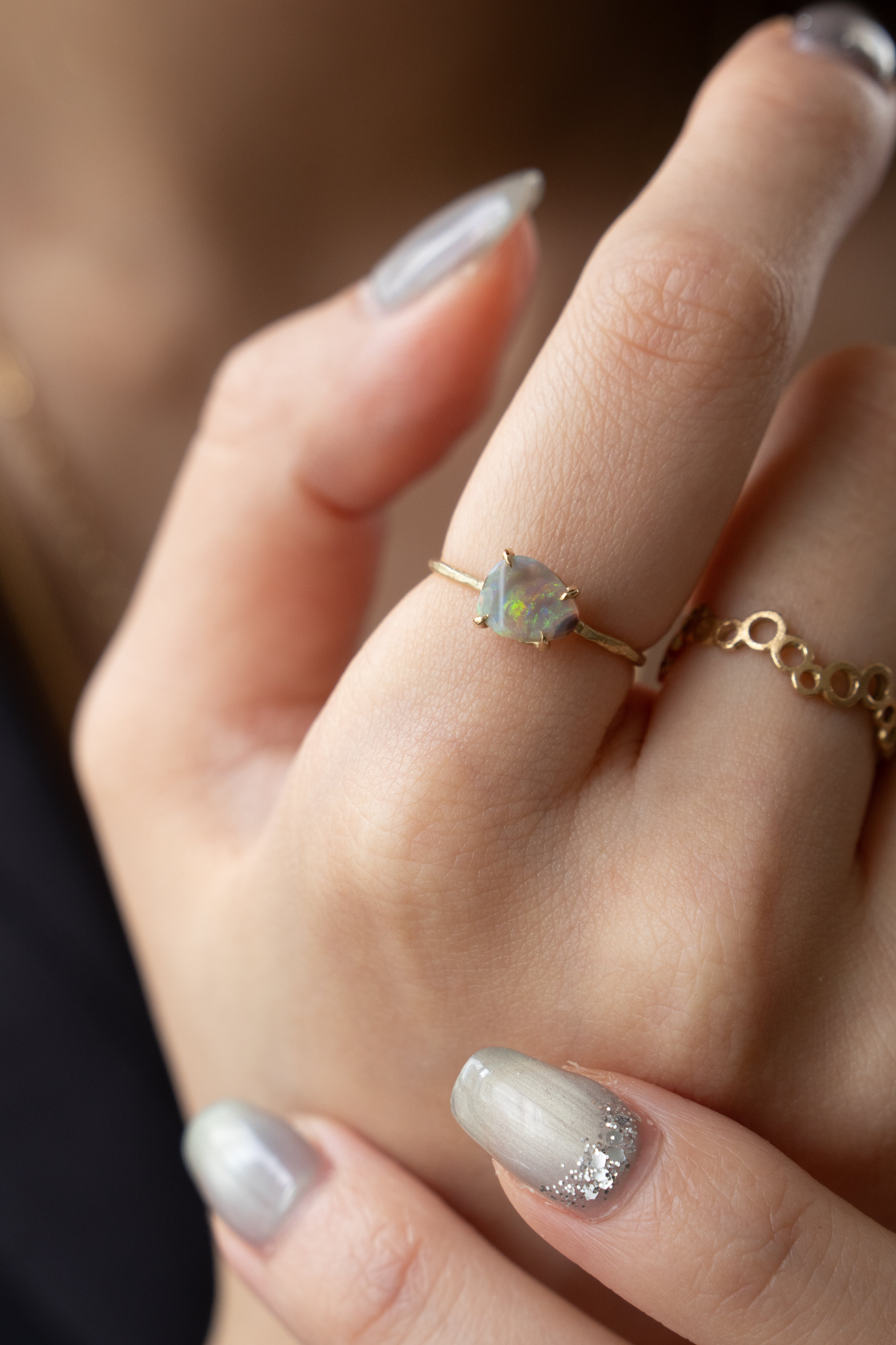 MONAKA jewellery Flat Opal モナカジュエリーオパールリング /K14