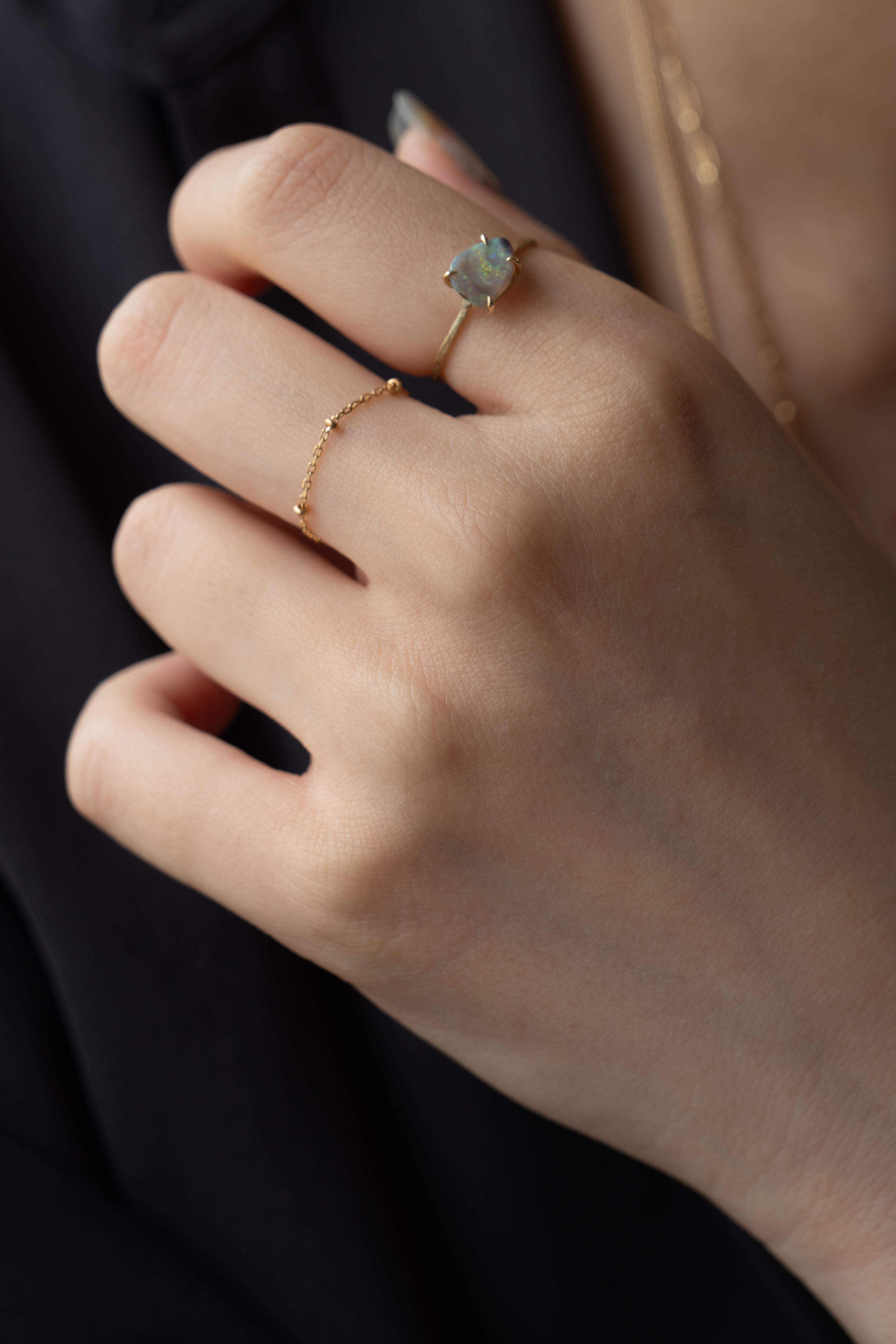 MONAKA jewellery Flat Opal モナカジュエリーオパールリング /K14
