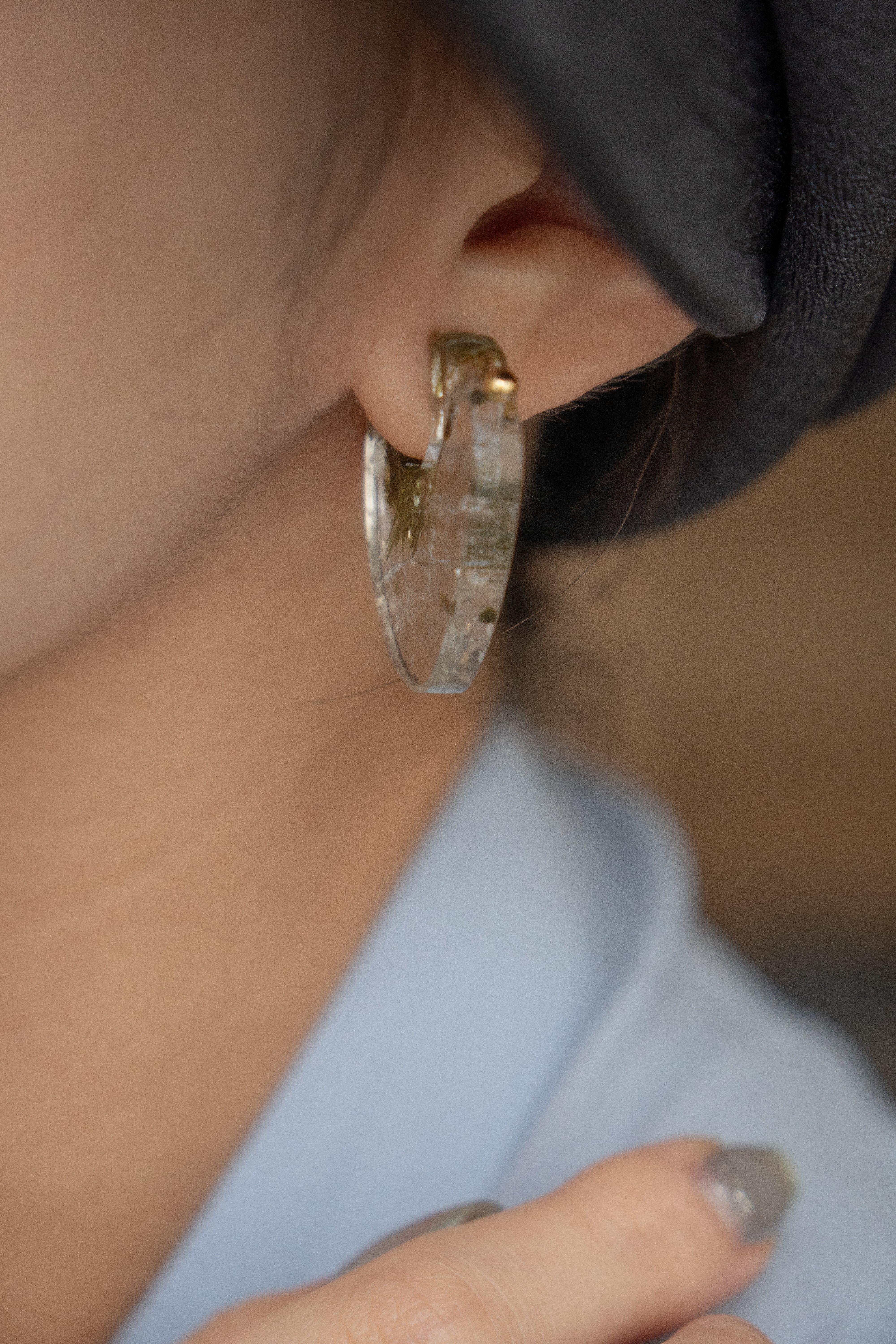 MONAKA jewellery ペリドット ピアス 片耳用 MONAKA jewellery Peridot in Quartz Rock Pierce モナカジュエリー