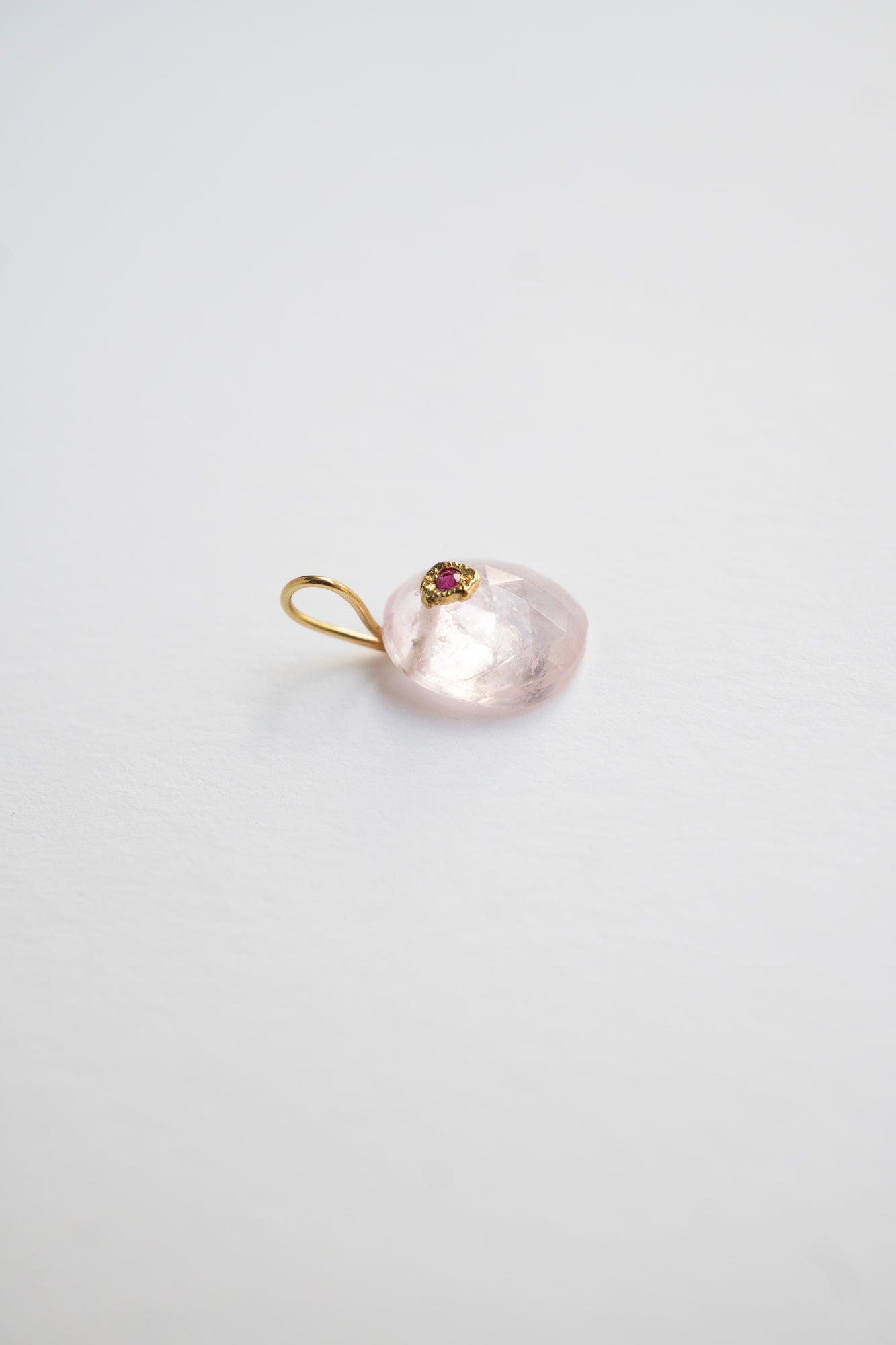 MONAKA jewellery Flat Morganite Necklace Charm Top /K18