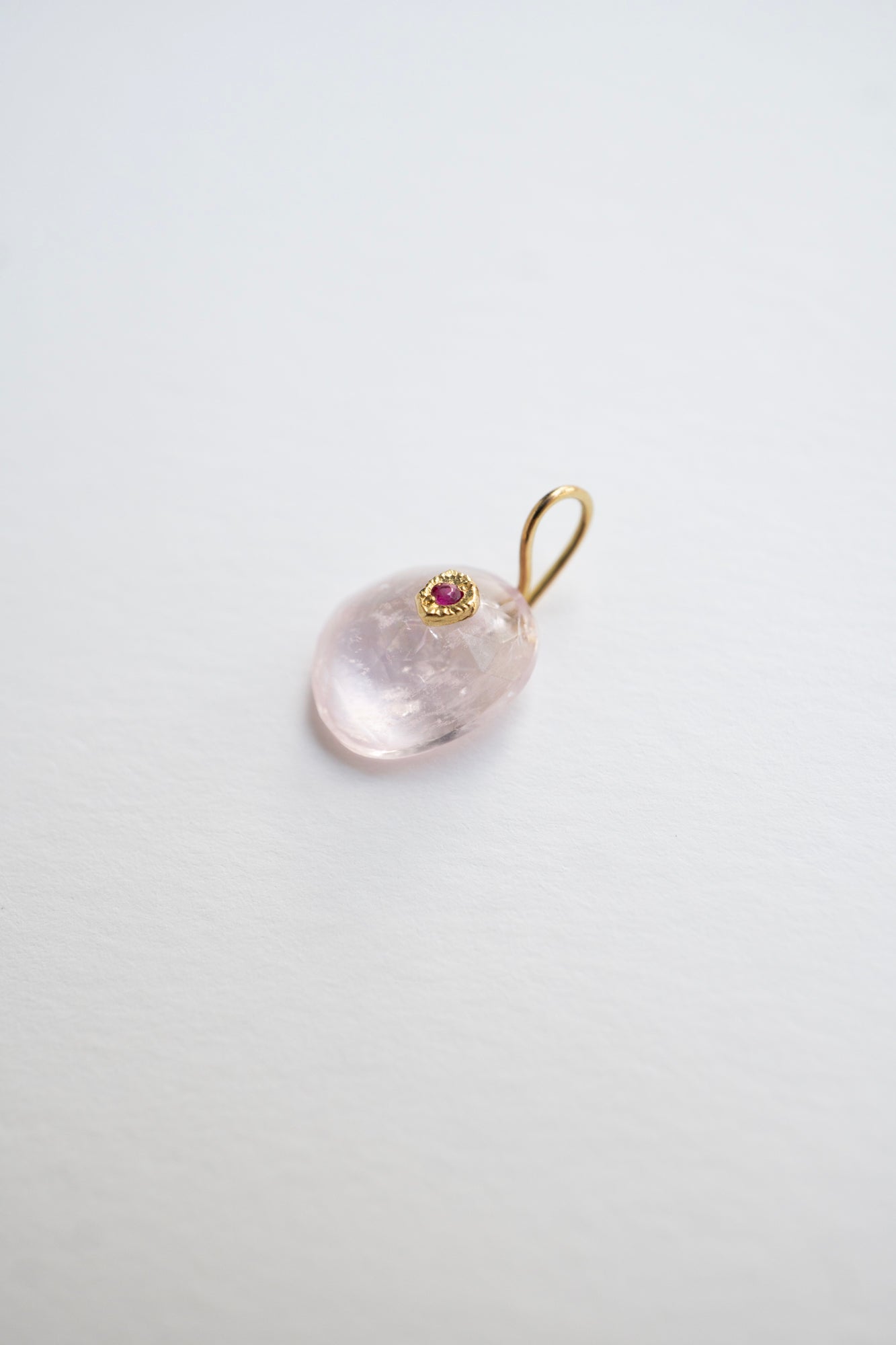 MONAKA jewellery Flat Morganite Necklace Charm Top /K18