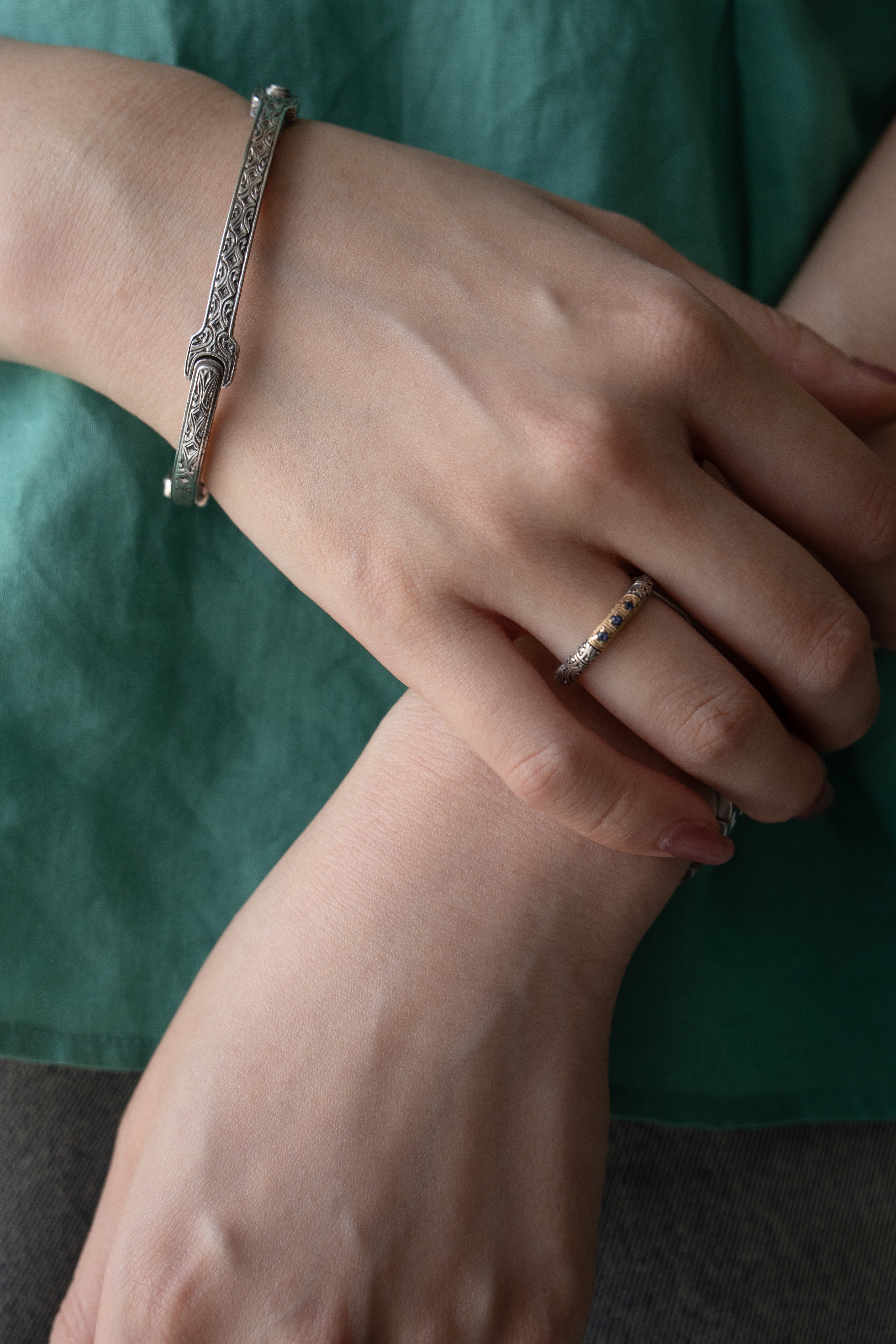 美品☆Gerochristo ジェロクリスト チェーンブレスレットシルバーK18 ジュエリー Gero christo ジェロクリスト ブレスレット Gerochristo