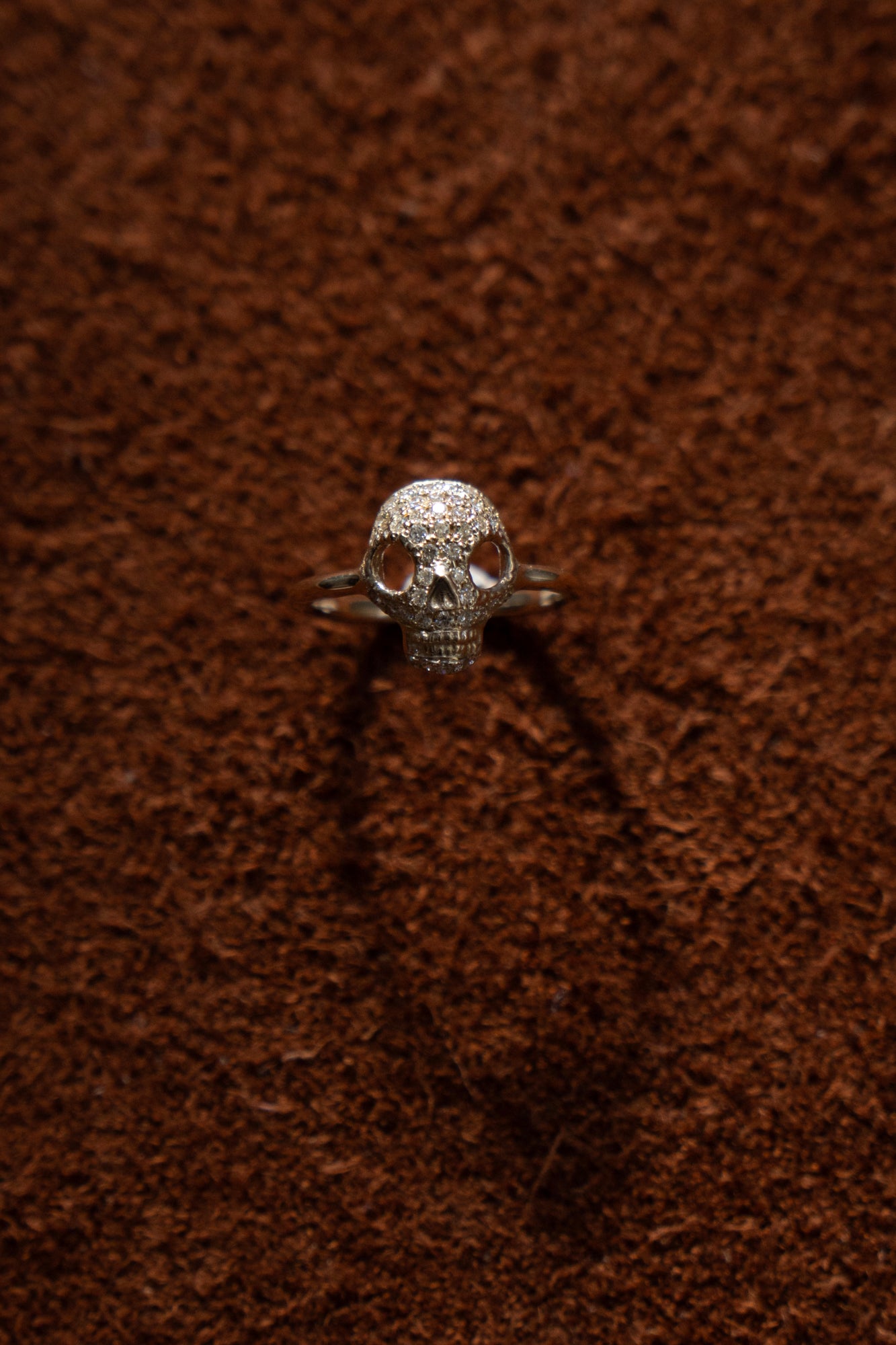 PALA Sweet Sugar Skull Pave Diamond Pinky Ring /K10