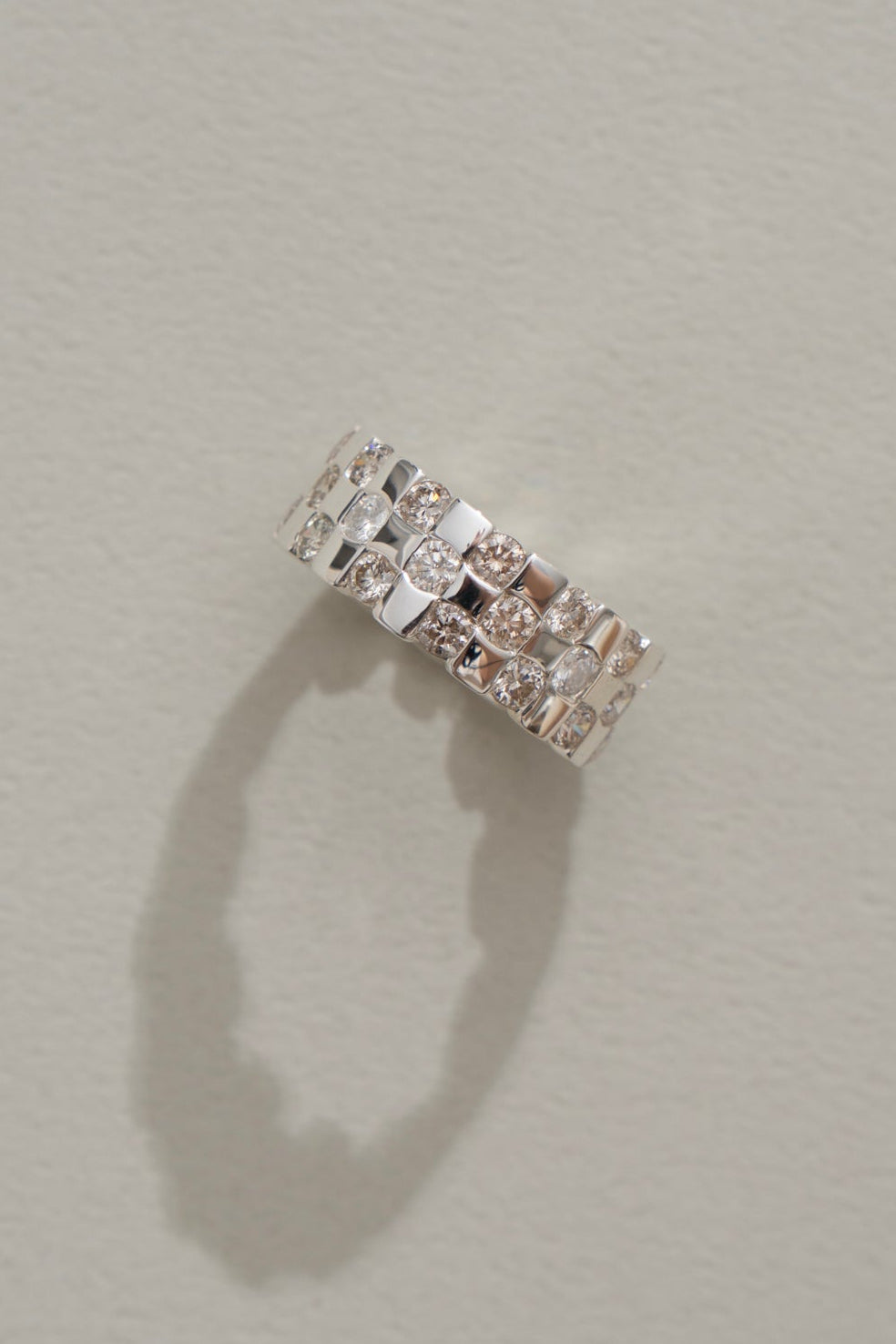 PALA Diamond Checker Eternity Ring /Silver