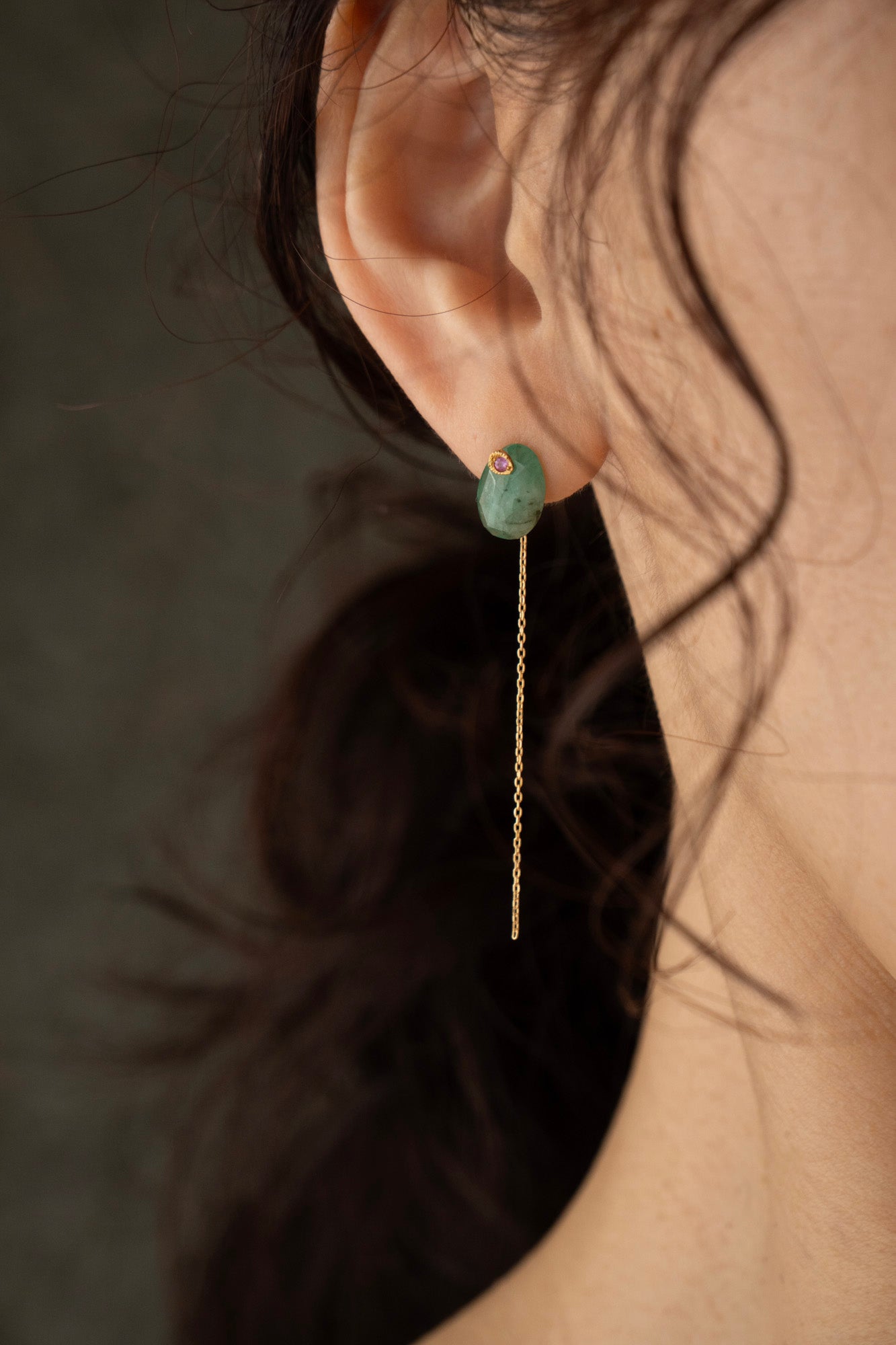 MONAKAjewellery Flat Emerald Pierce /K18
