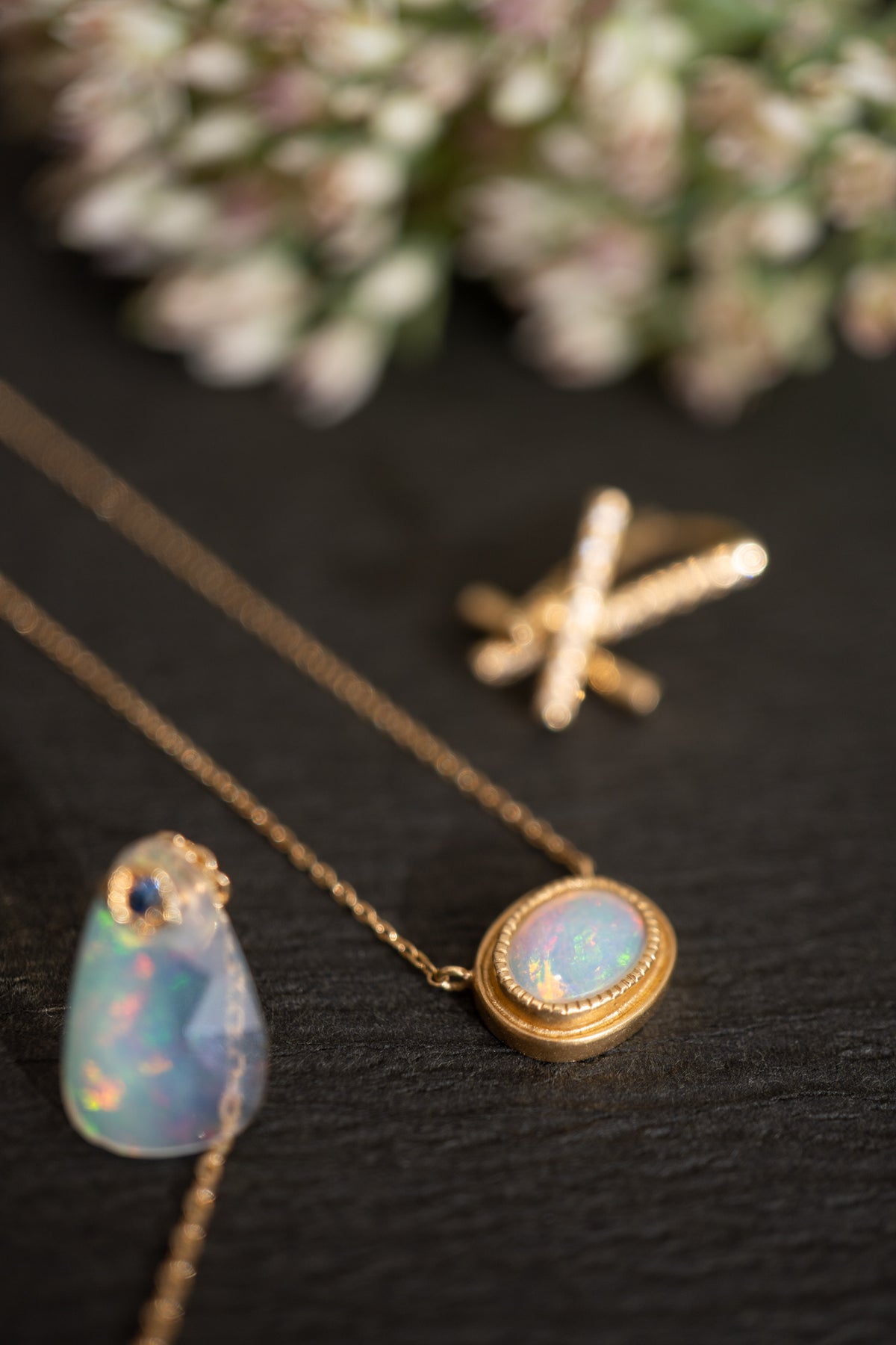 MONAKA jewellery Milgrain Opal Necklace /K18