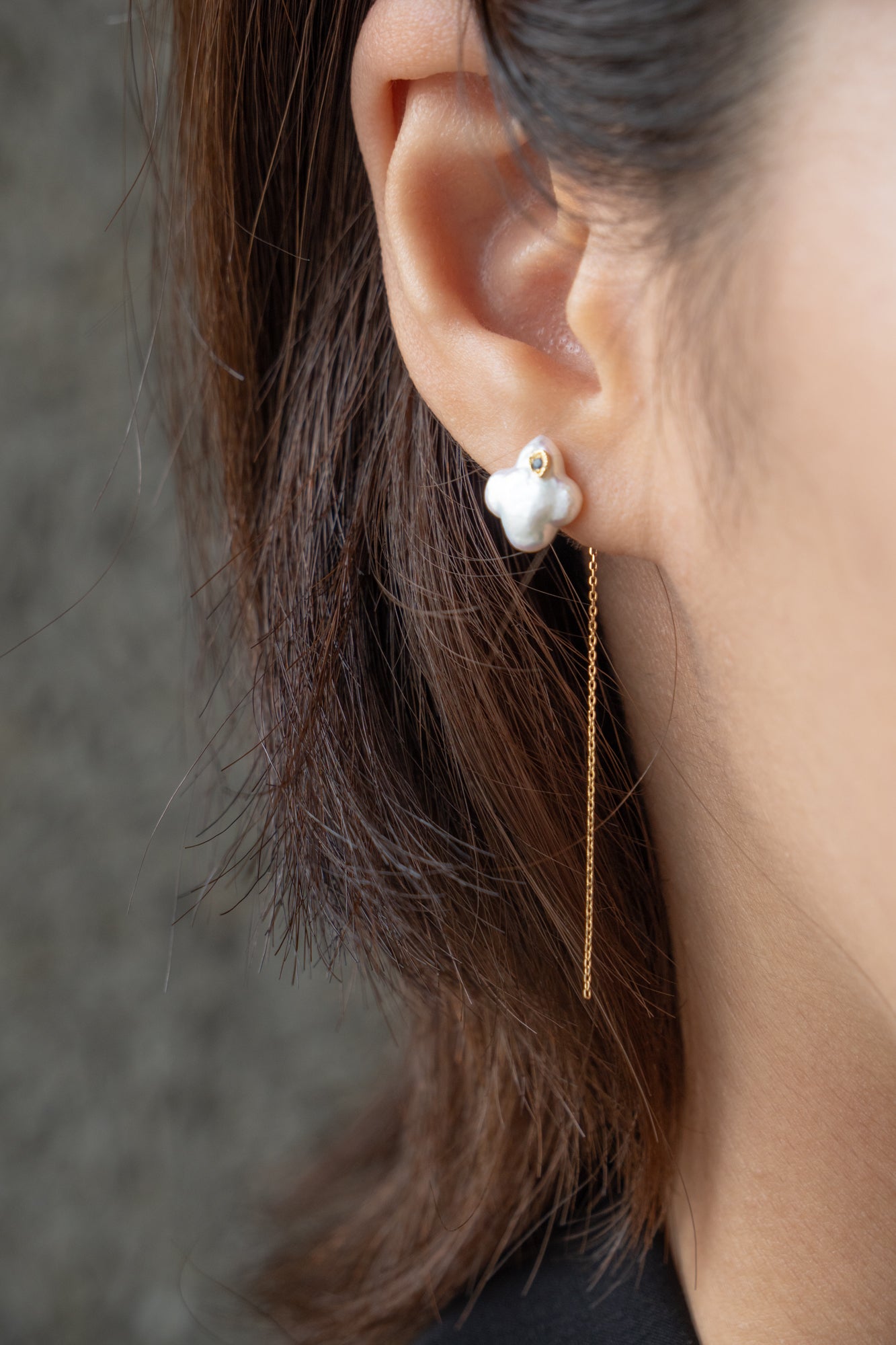 MONAKA jewellery モナカジュエリー flat Keshi Pearl Pierce 淡水