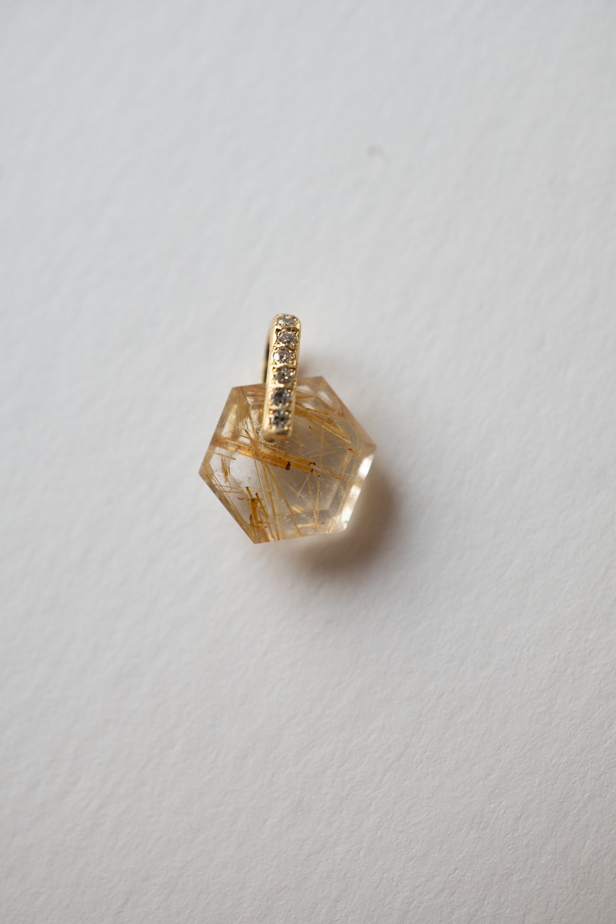 MONAKA jewellery Hibiki Rutile Quartz Pendant Charm Top /K18