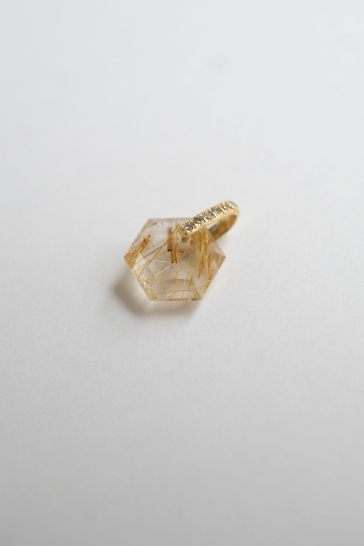 MONAKA jewellery Hibiki Rutile Quartz Pendant Charm Top /K18