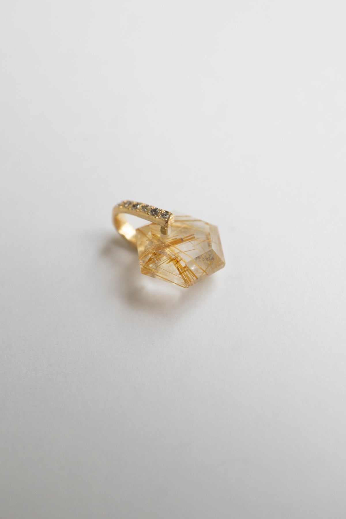 MONAKA jewellery Hibiki Rutile Quartz Pendant Charm Top /K18