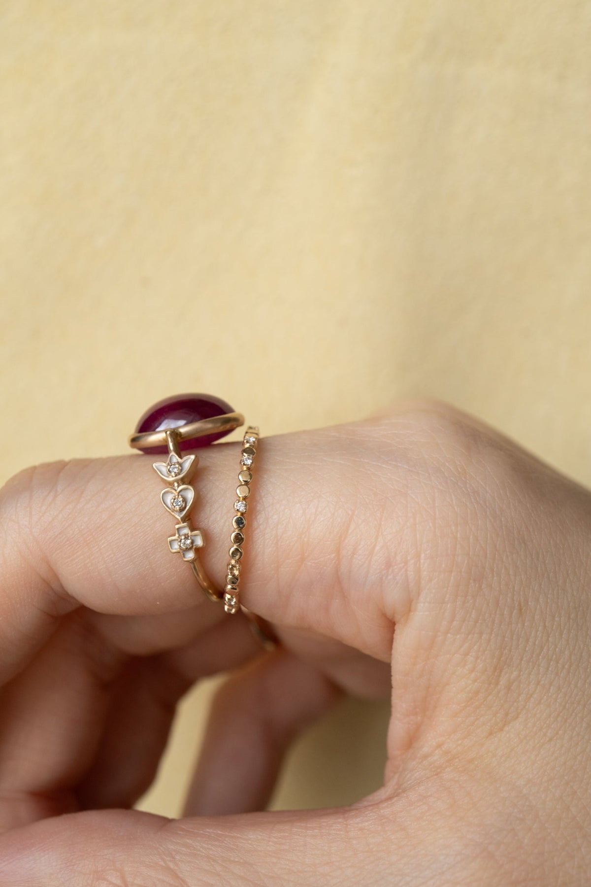bohem Moon Phase Ring with Diamond /K10 - patchouli Exclusive