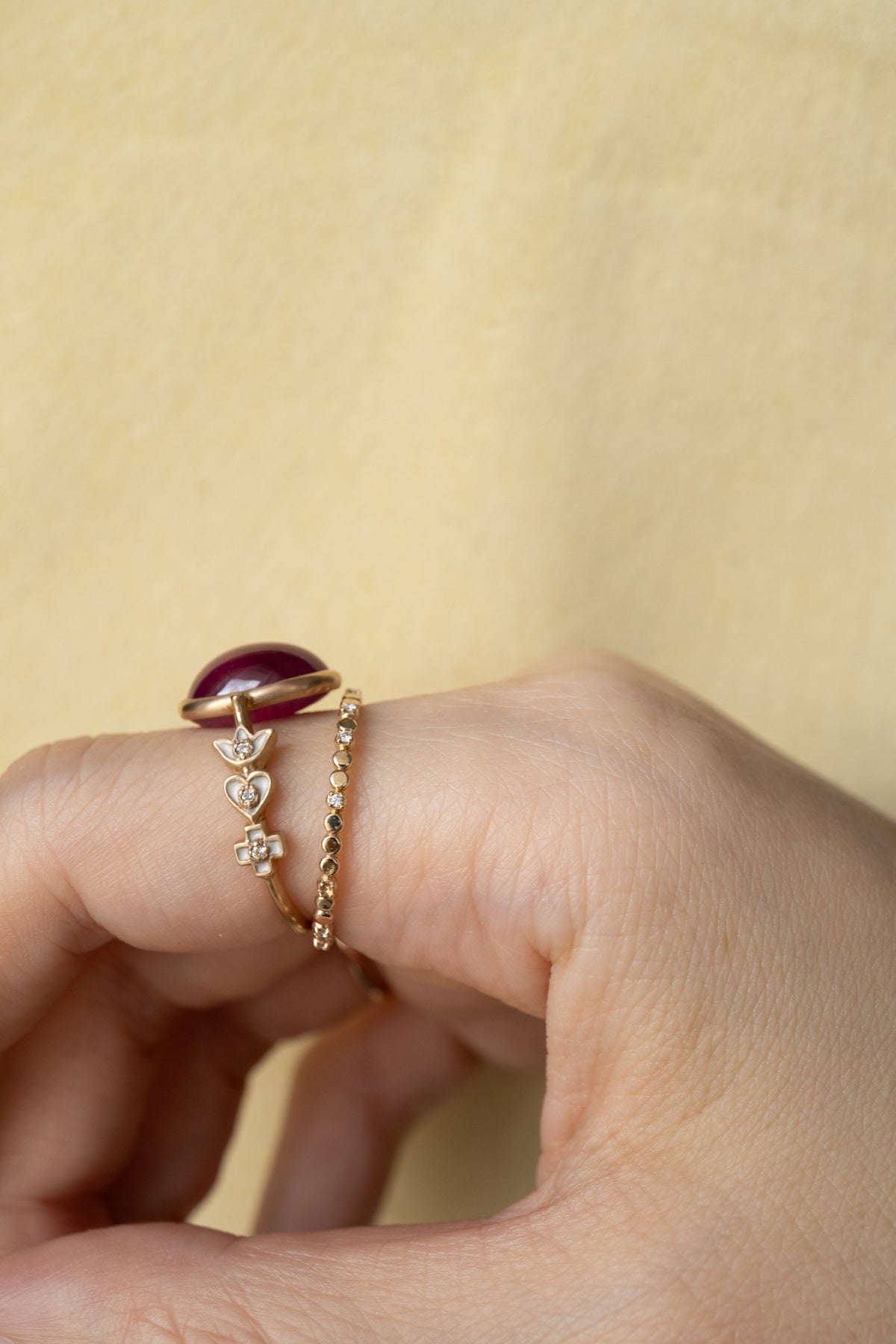 bohem Moon Phase Ring with Diamond /K10 - patchouli Exclusive