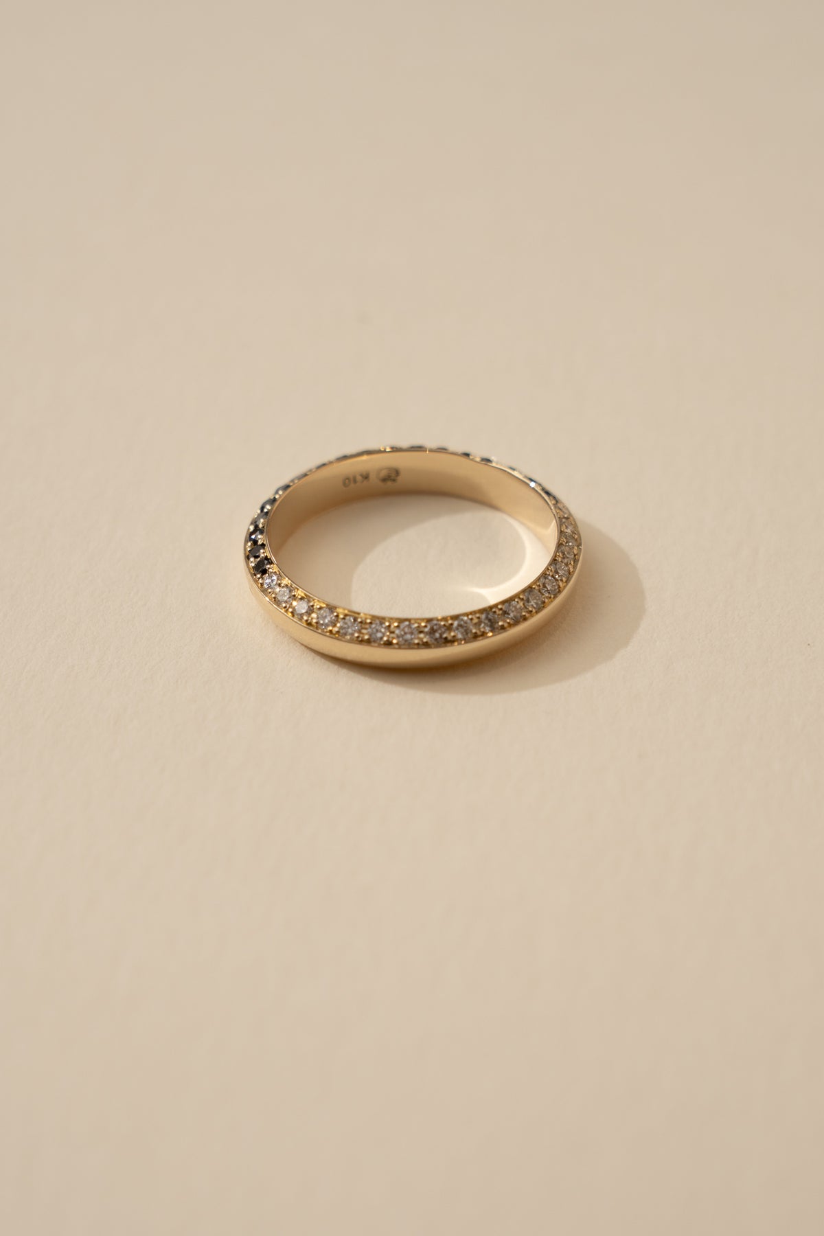 PALA Black & White Diamond Side Eternity Round Ring /K10
