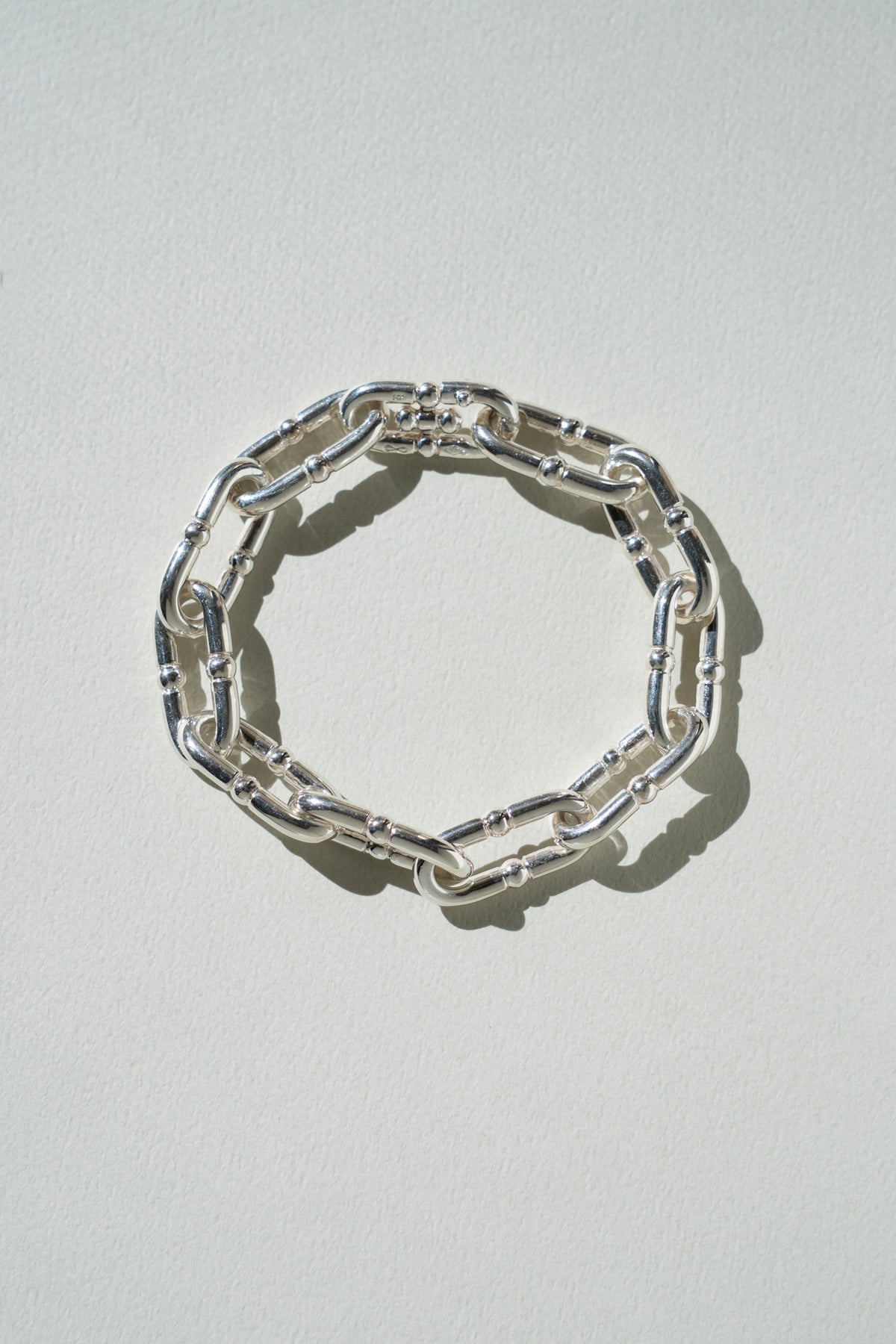 WAKAN SILVER SMITH Breastplate Chain Link Bracelet /Silver