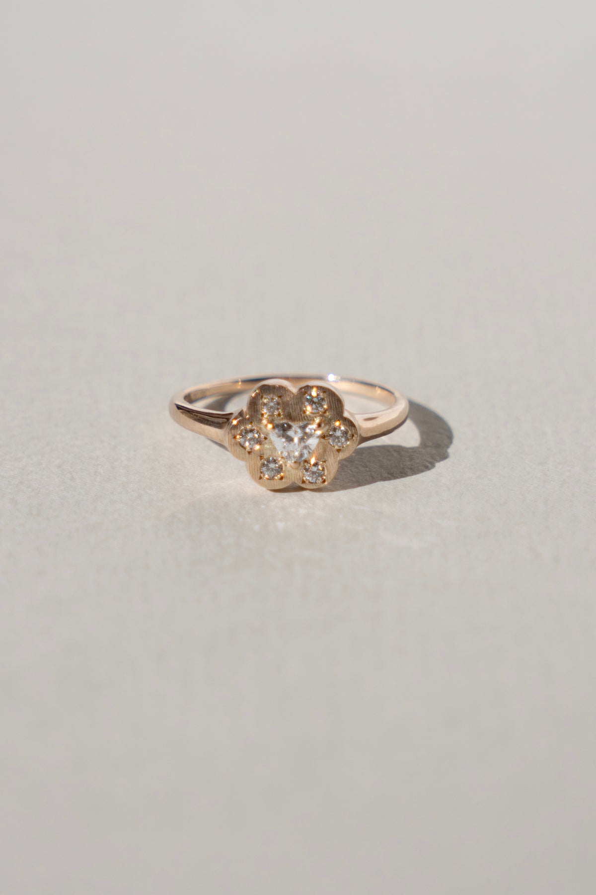 bohem Cotton Flower collection Ring Heart Diamond /K10