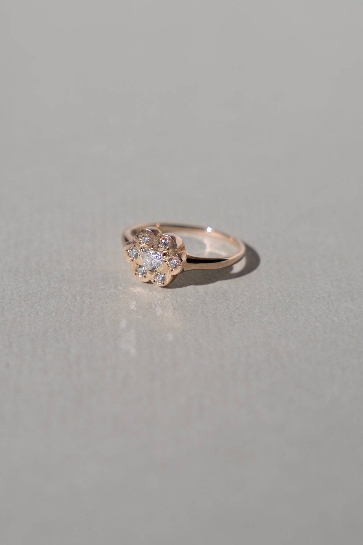 bohem Cotton Flower collection Ring Heart Diamond /K10
