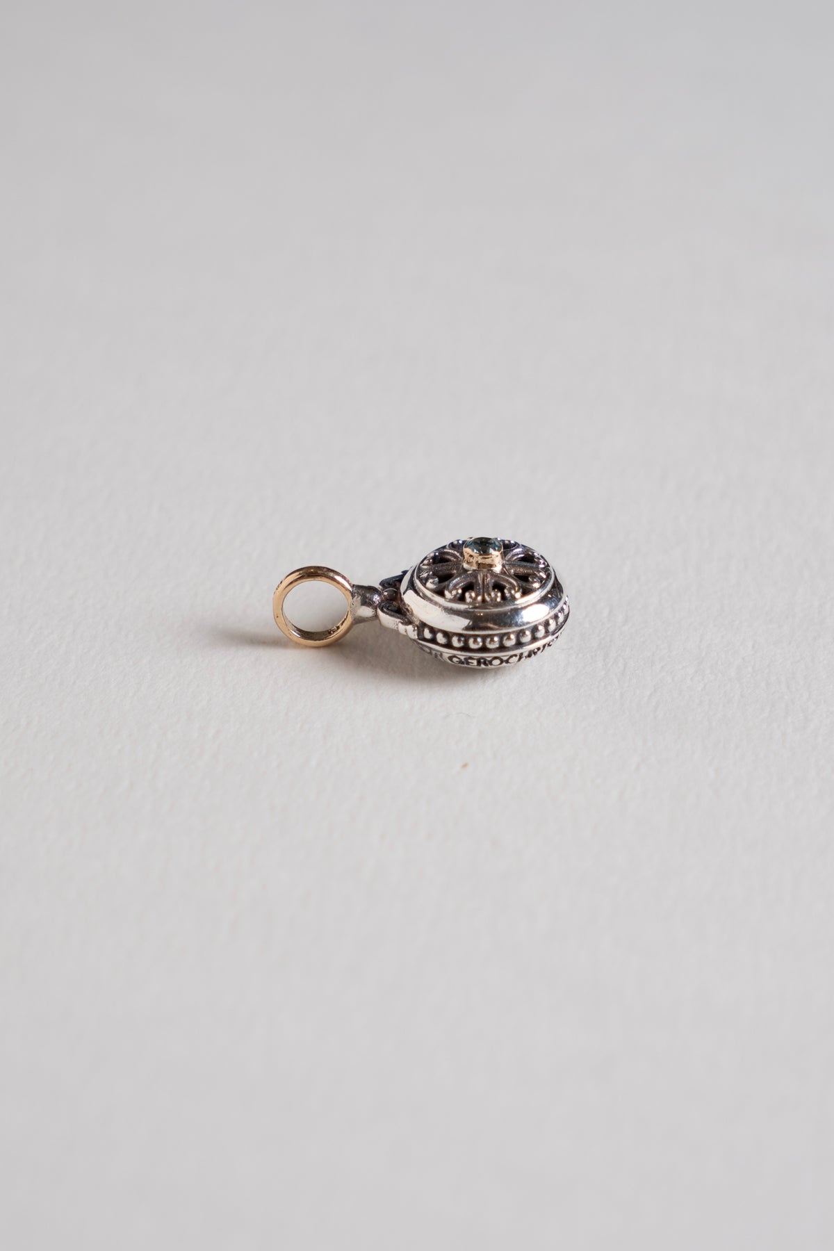 GEROCHRISTO Roxana Round Charm Top Blue Topaz /K18&Silver