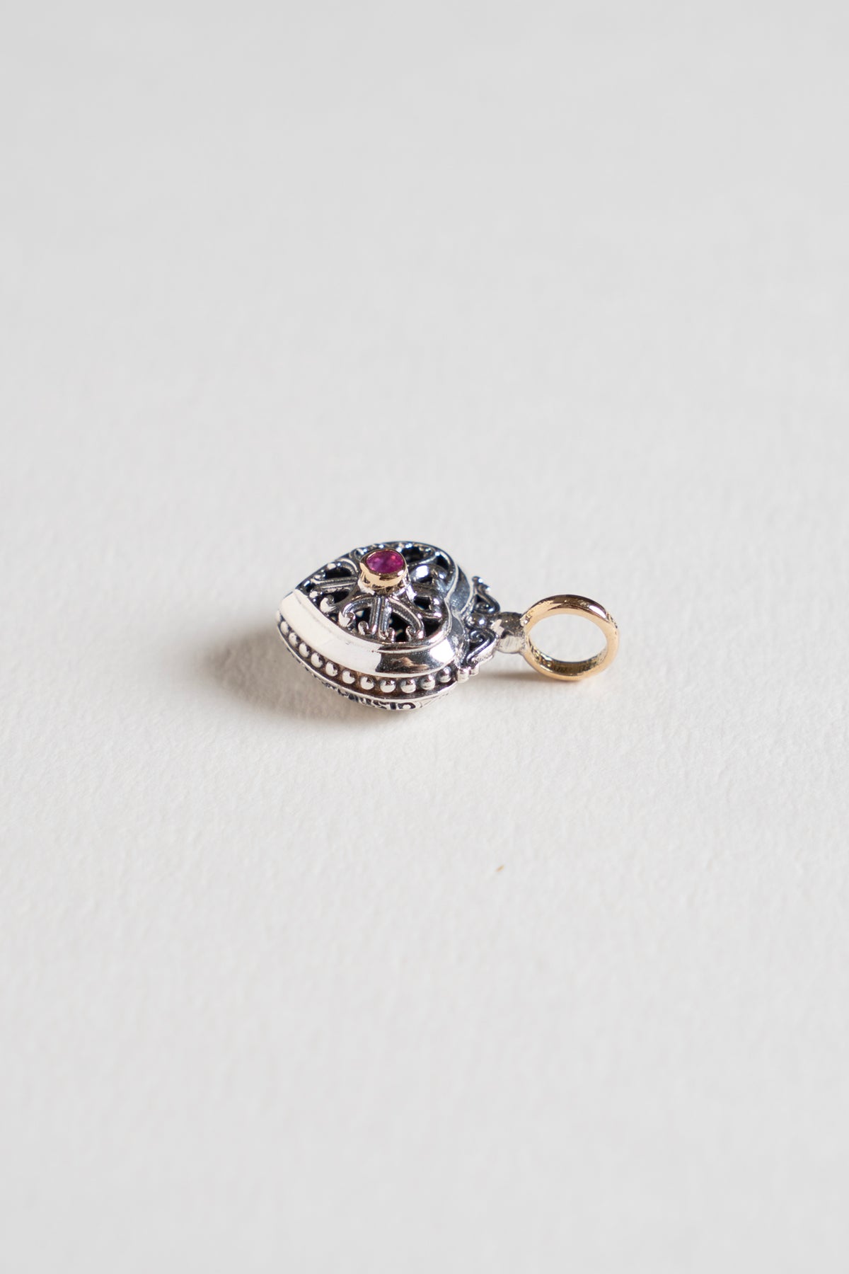 GEROCHRISTO Roxana Heart Charm Top Ruby /K18&Silver