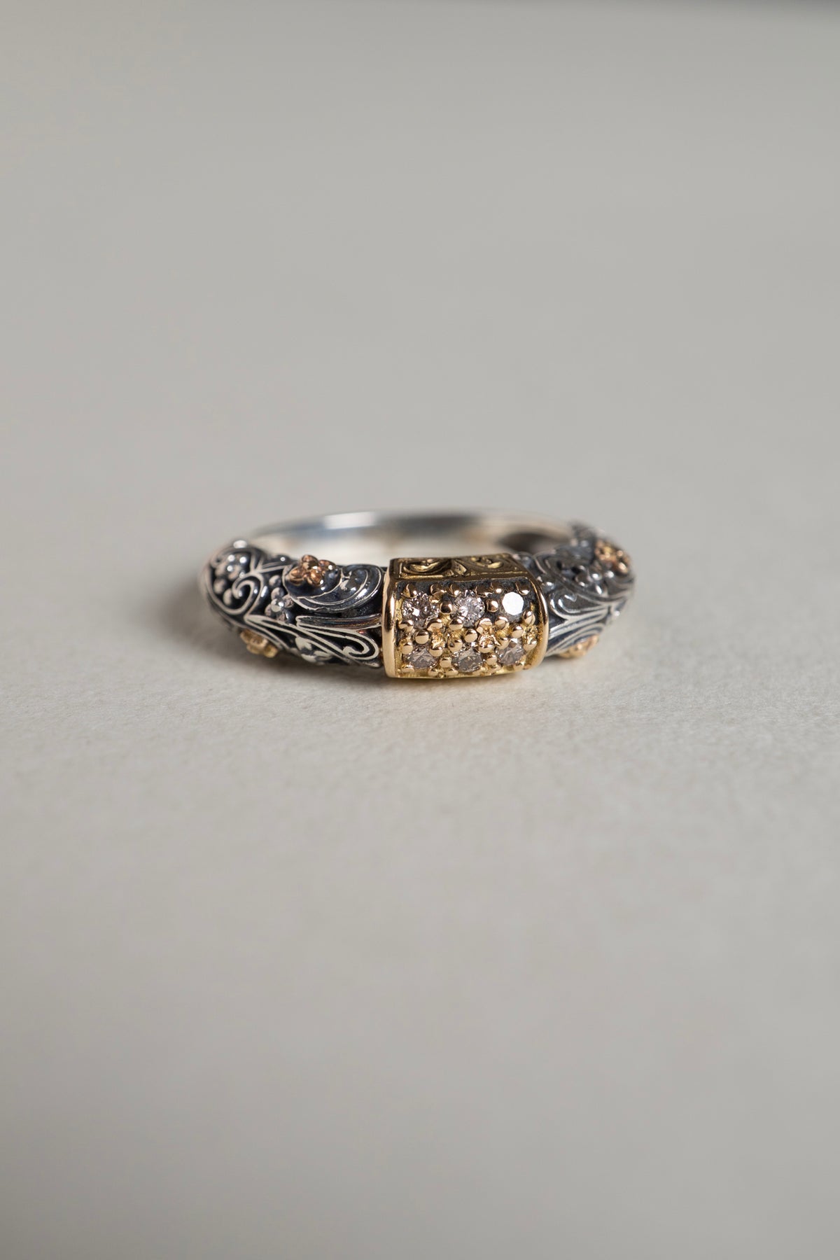 GEROCHRISTO Eden's Garden Ring Brown Diamond /Silver&K18