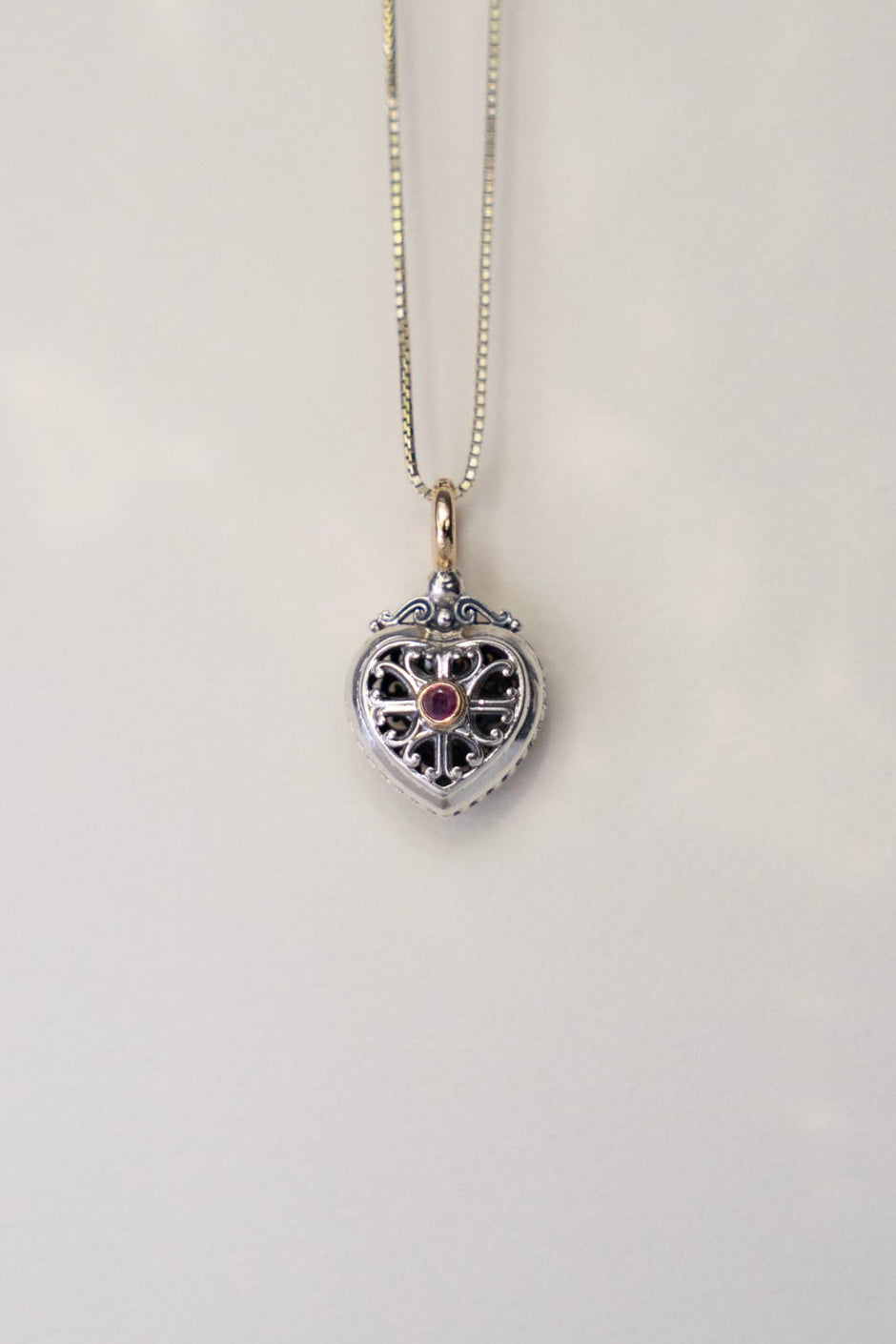 GEROCHRISTO Roxana Heart Charm Top Ruby /K18&Silver