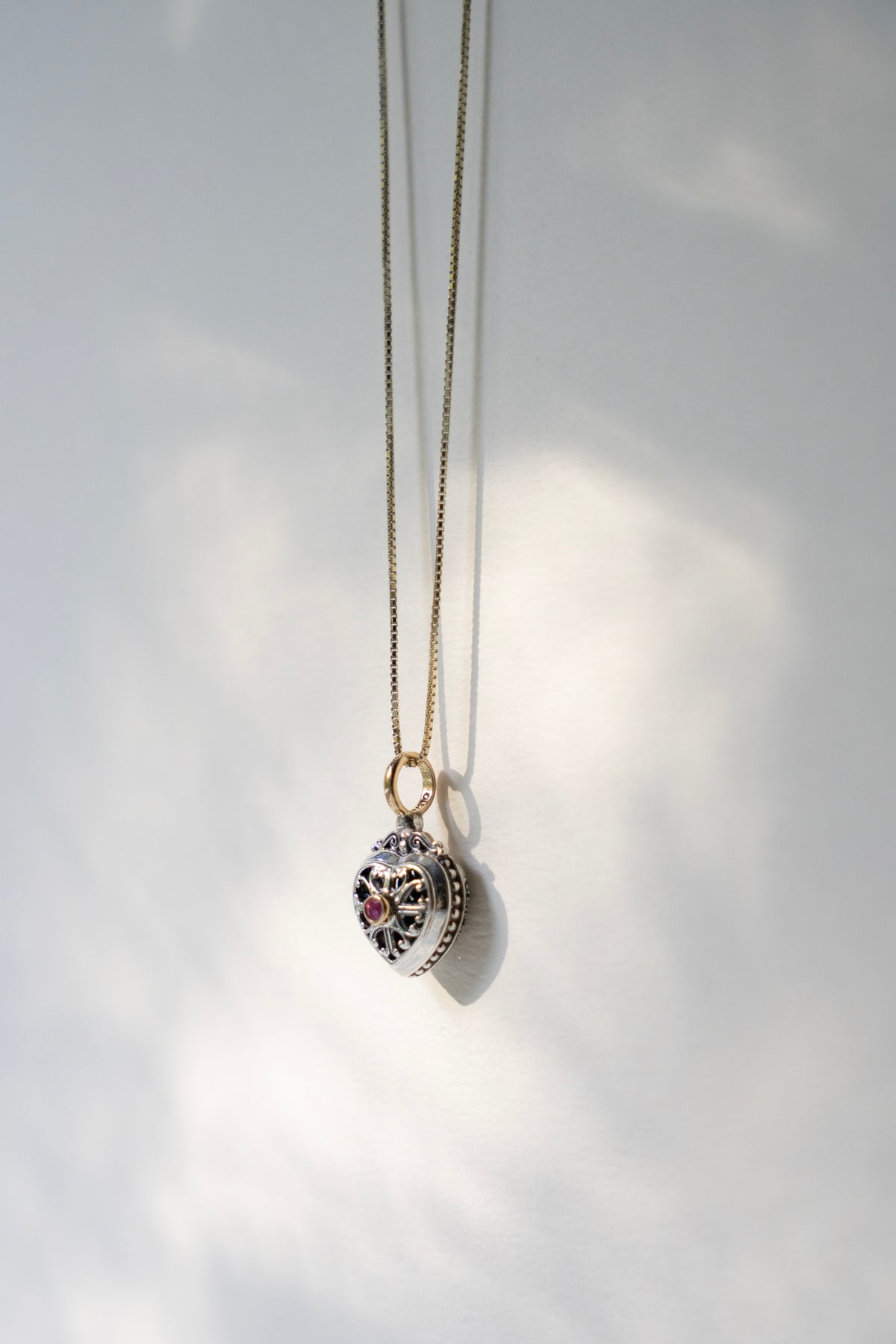 GEROCHRISTO Roxana Heart Charm Top Ruby /K18&Silver