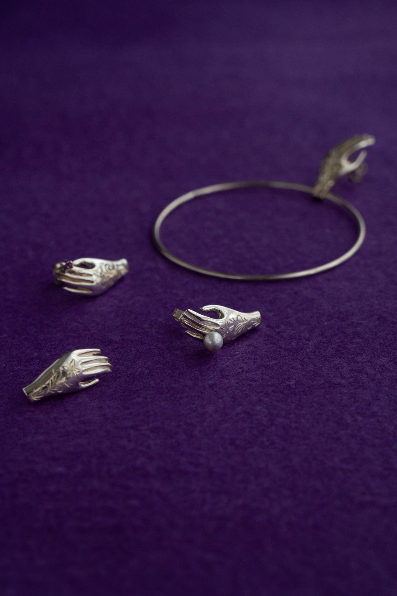 PALA FIGA Hand Pierce Akoya Pearl Tattoo /Silver