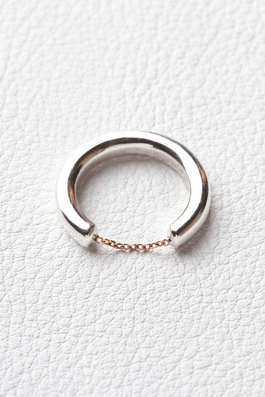 simmon basic half round &amp; chain ring /Silver