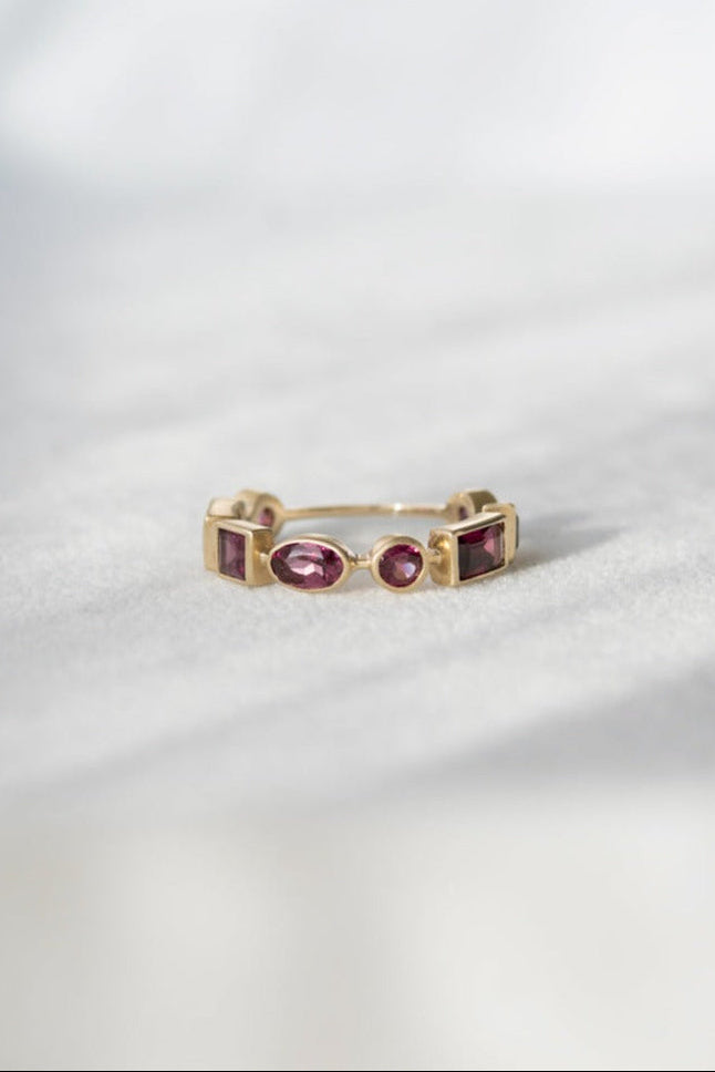 bohem Queen collection Rhodolite Garnet 3/4 Eternity Ring /K10