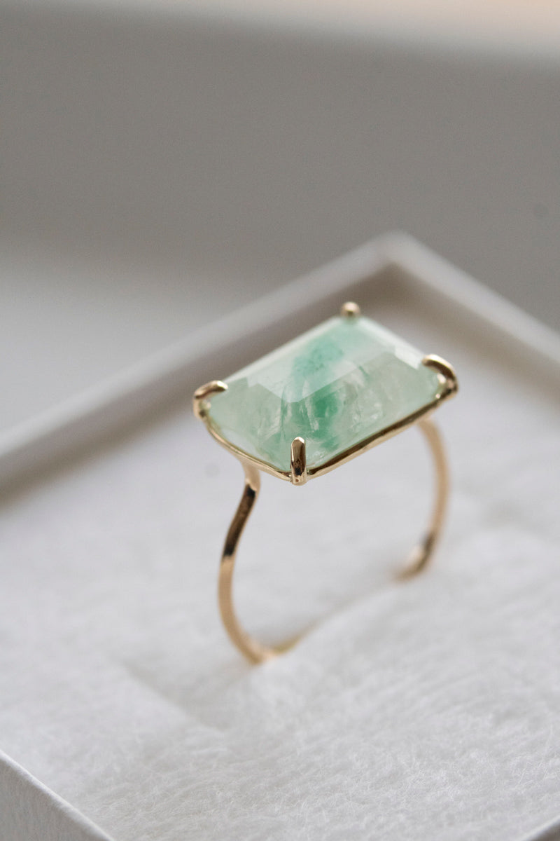 patchouli別注 bohem Loose Stone Collection Emerald in quartz ring エメラルドinクォーツリング/K10