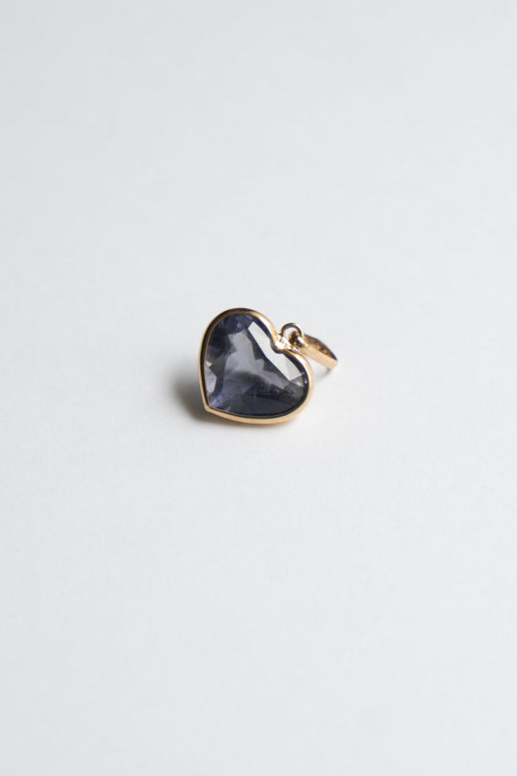 bohem Iolite Heart Pendant Charm Top /K10