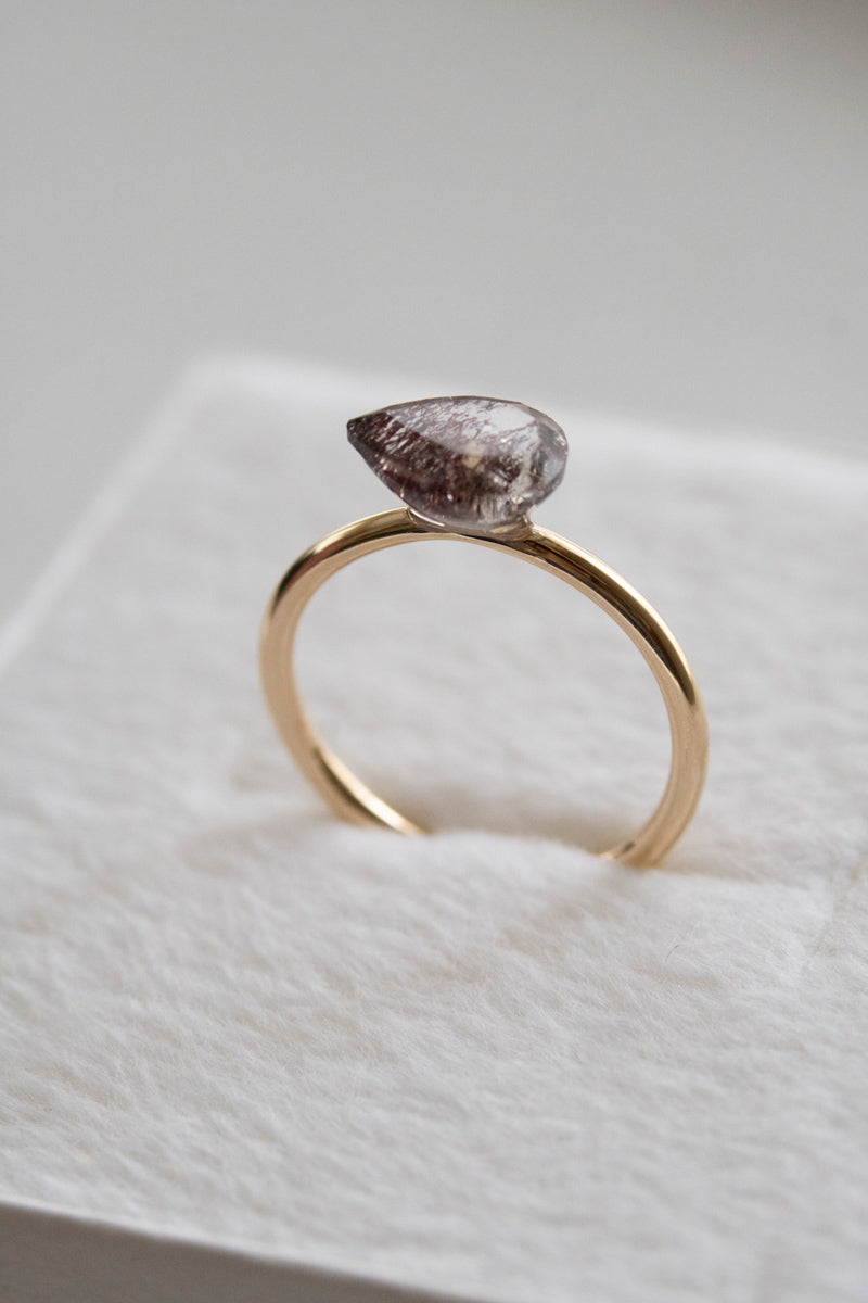 patchouli special order bohem Loose Stone Super seven quartz ring /K10