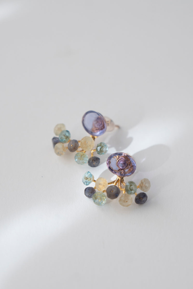 bohem Fairy Earrings Color Change Fluorite Pierced Earrings