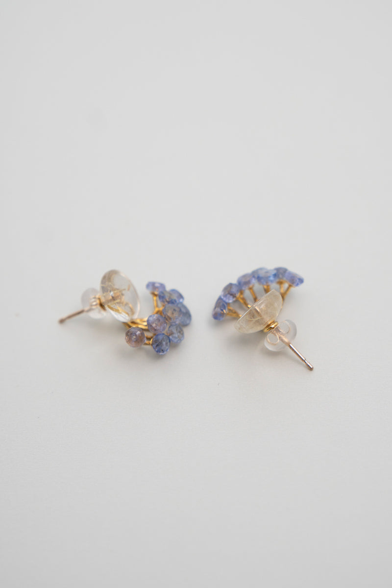bohem fairy earrings rutilated quartz &amp; tanzanite earrings &amp; earrings/K10