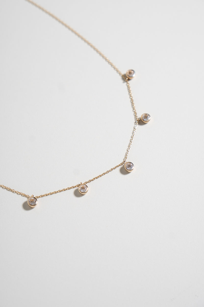 bohem Queen round white topaz necklace ホワイトトパーズネックレス/K10