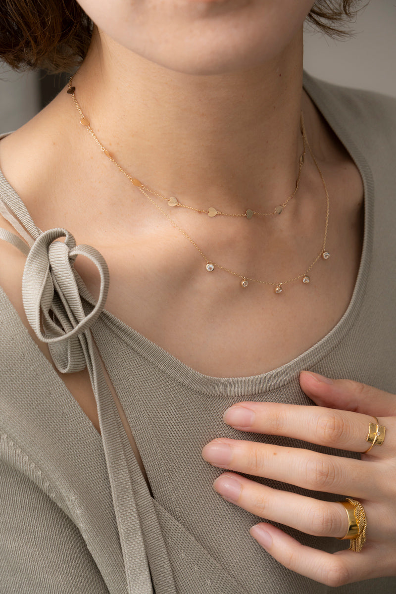 bohem Queen round white topaz necklace White topaz necklace/K10