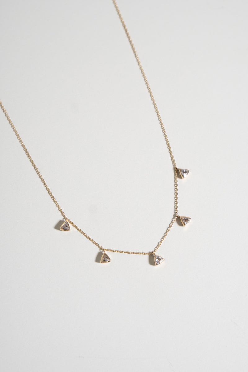 bohem Queen triangle white topaz necklace ホワイトトパーズネックレス/K10