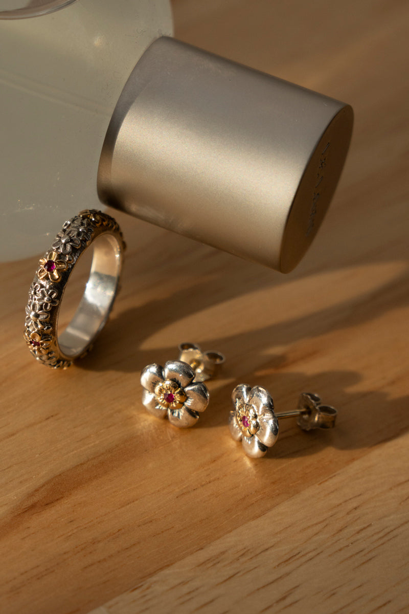 Gerochristo Harmony stud Earrings Ruby /SV&K18