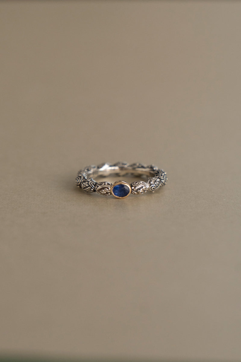 Gerochristo Eden's Garden Ring Blue Sapphire /SV&amp;K18