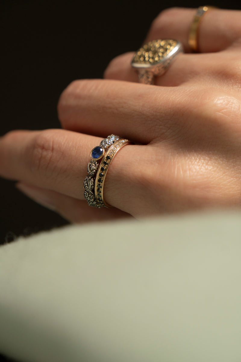 Gerochristo Eden's Garden Ring Blue Sapphire /SV&amp;K18