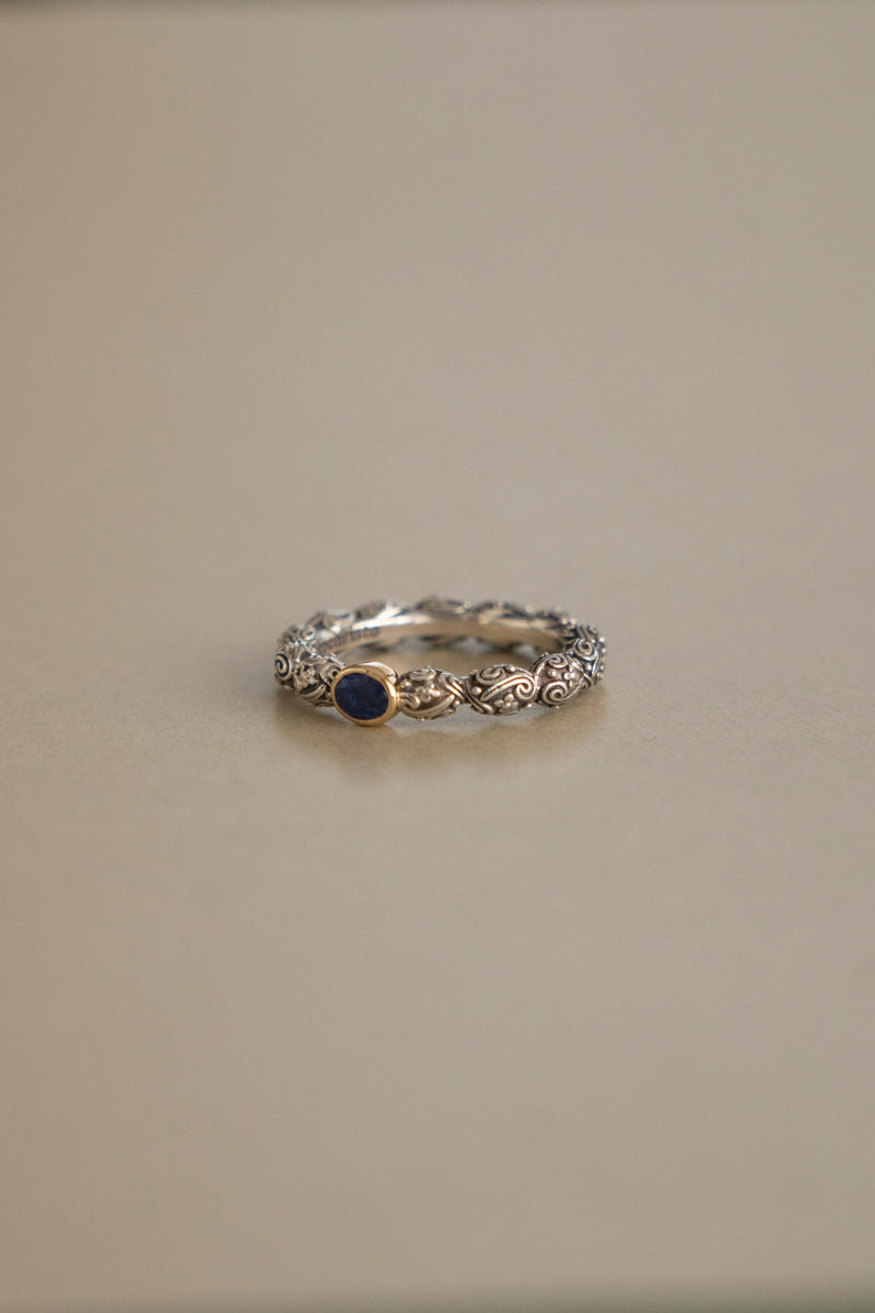 Gerochristo Eden's Garden Ring Blue Sapphire /SV&amp;K18