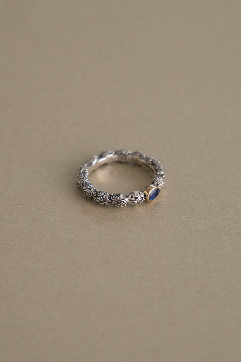 Gerochristo Eden's Garden Ring Blue Sapphire /SV&amp;K18