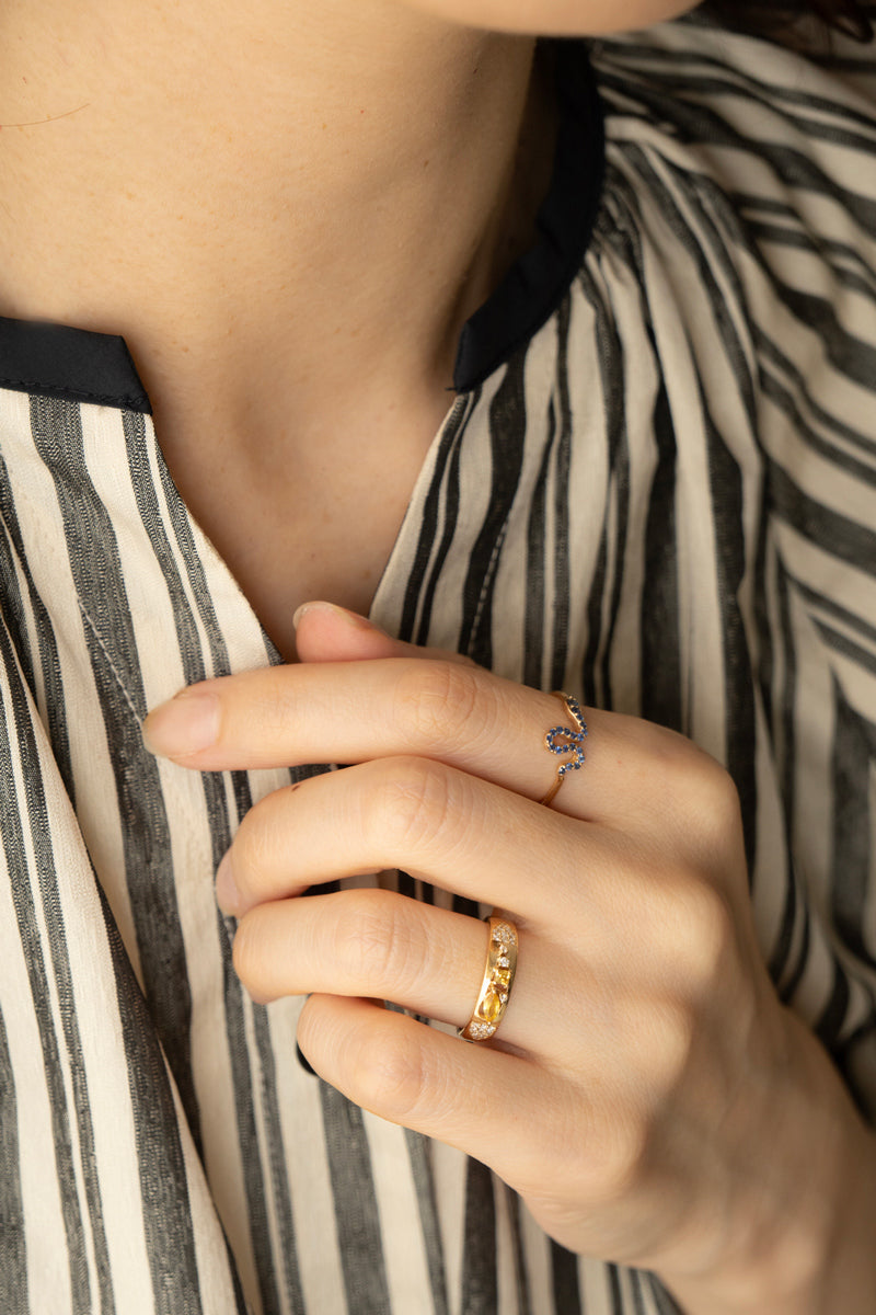 Snake Ring Blue Sapphire /K14