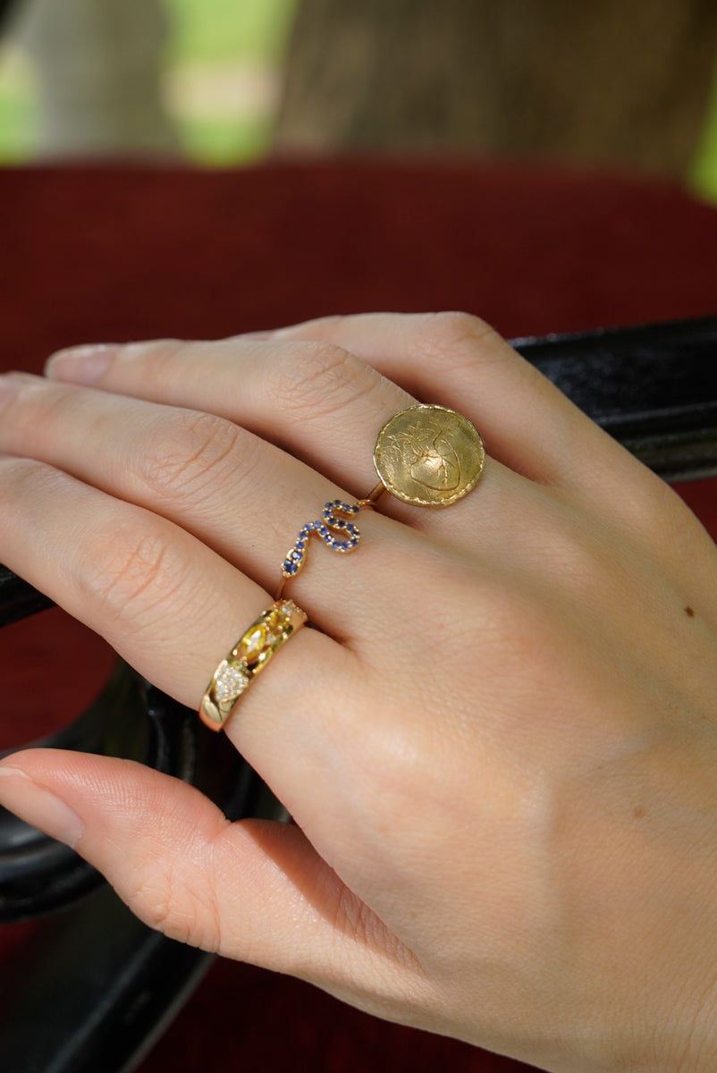 Snake Ring Blue Sapphire /K14